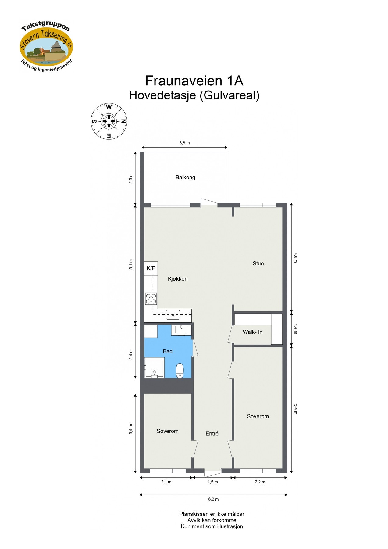 Oppmålt planløsning Galleribilde