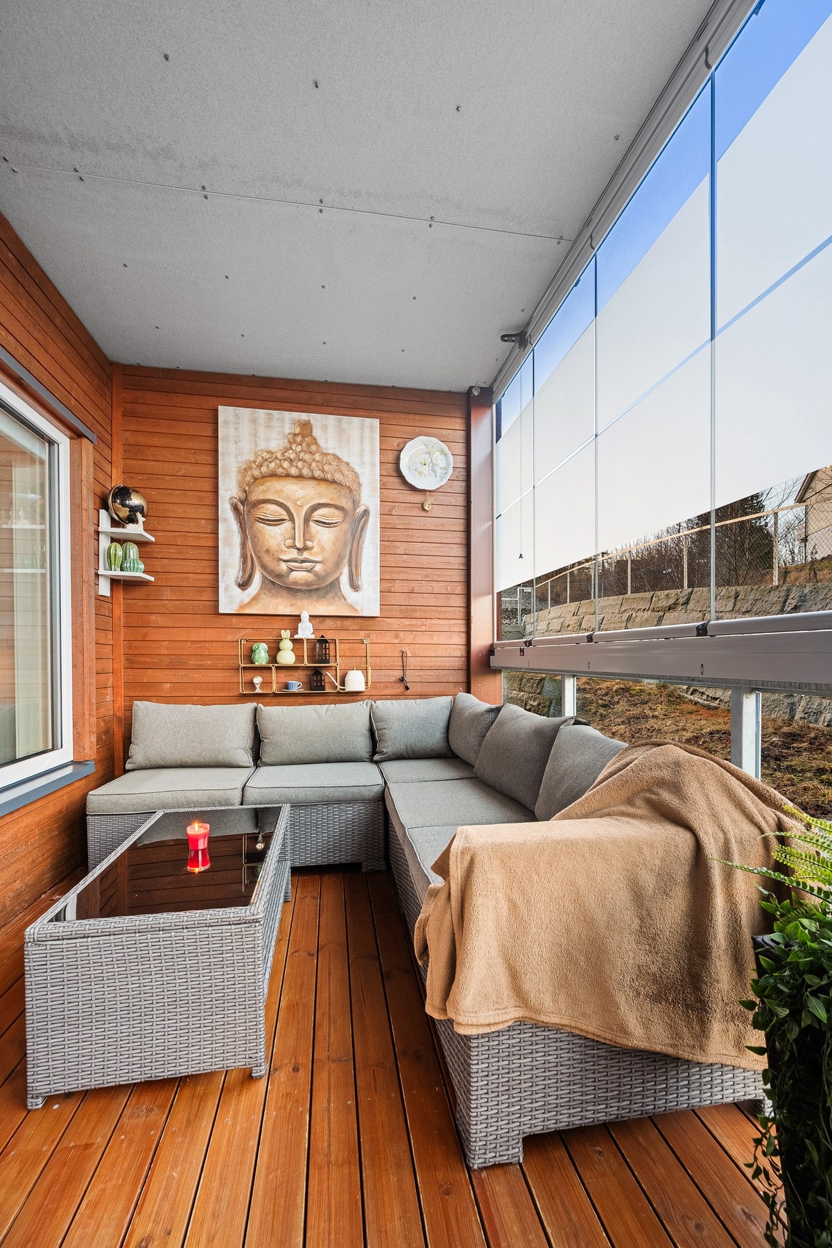 Utebelysning er montert, slik at du kan skape stemning også på kveldstid. Galleribilde