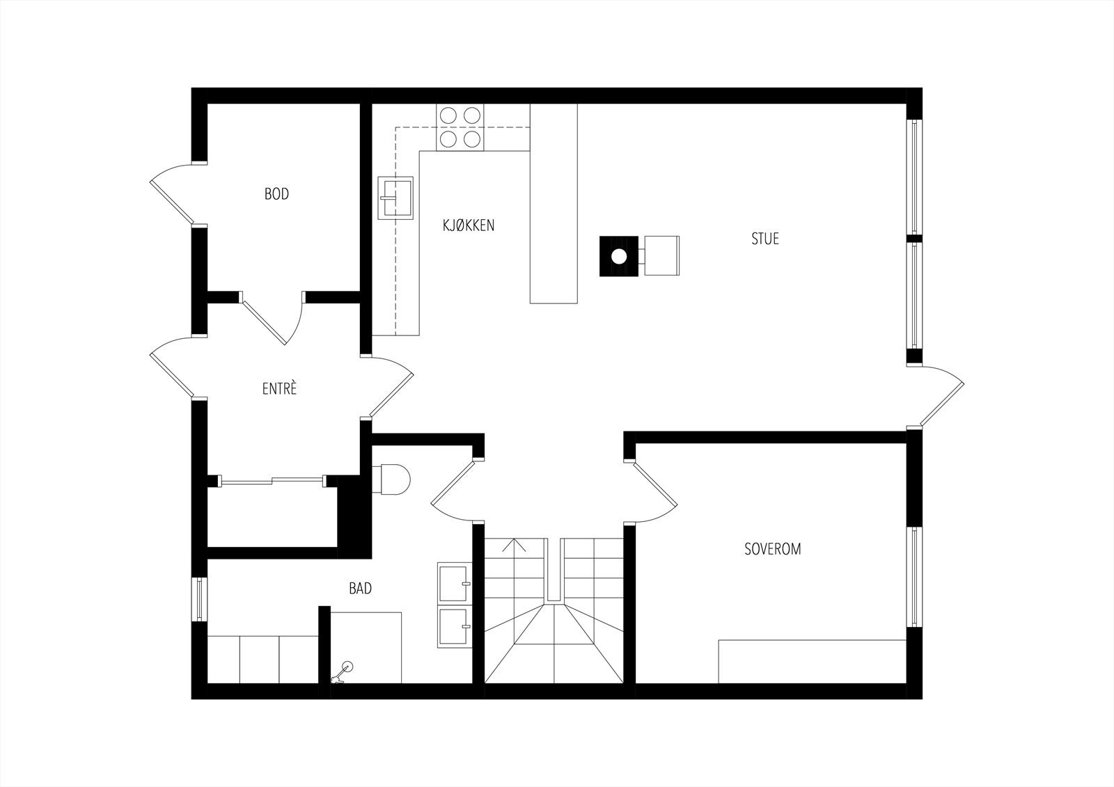 Plantegning 1. etg. Galleribilde
