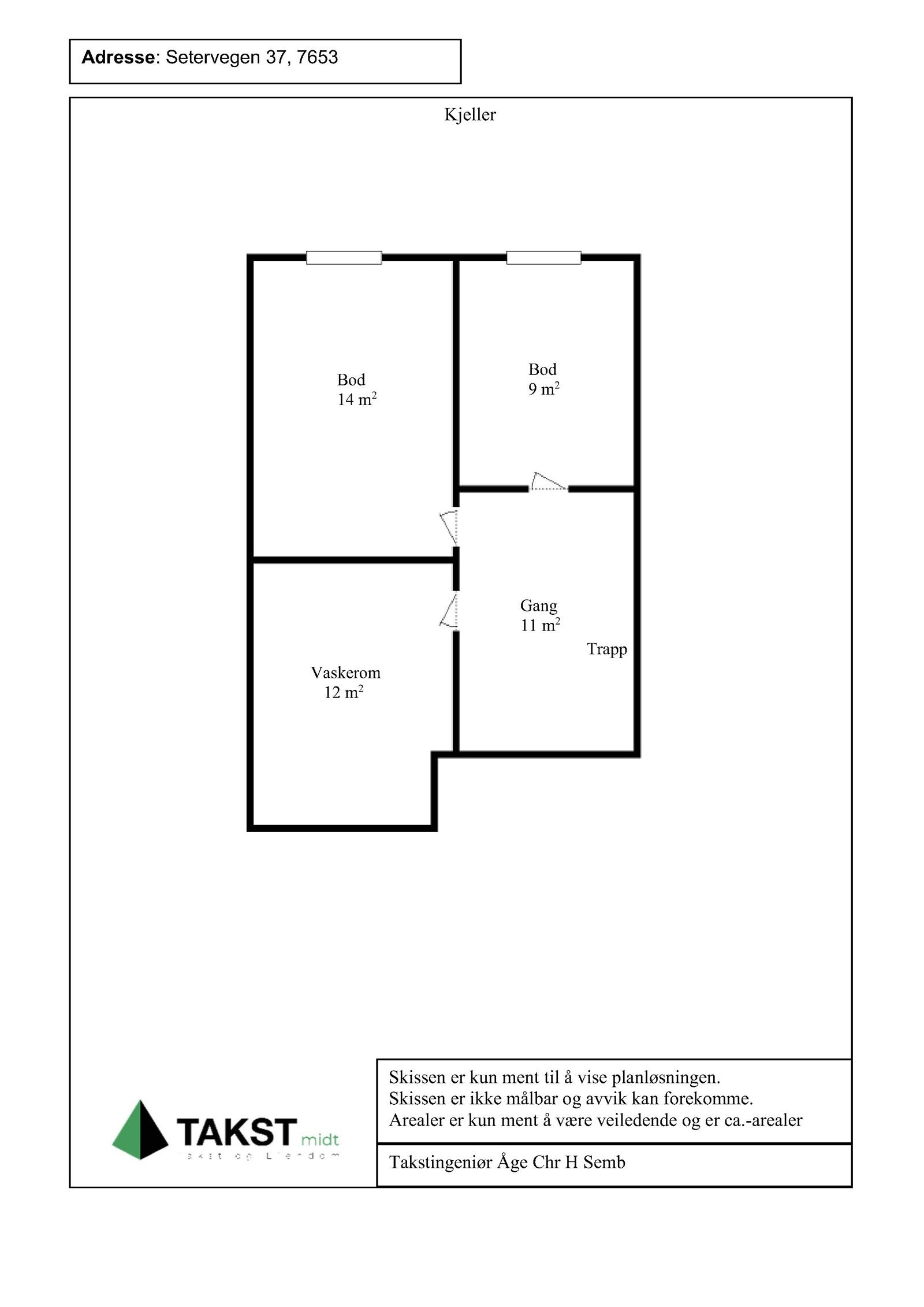Planskisse kjeller Galleribilde