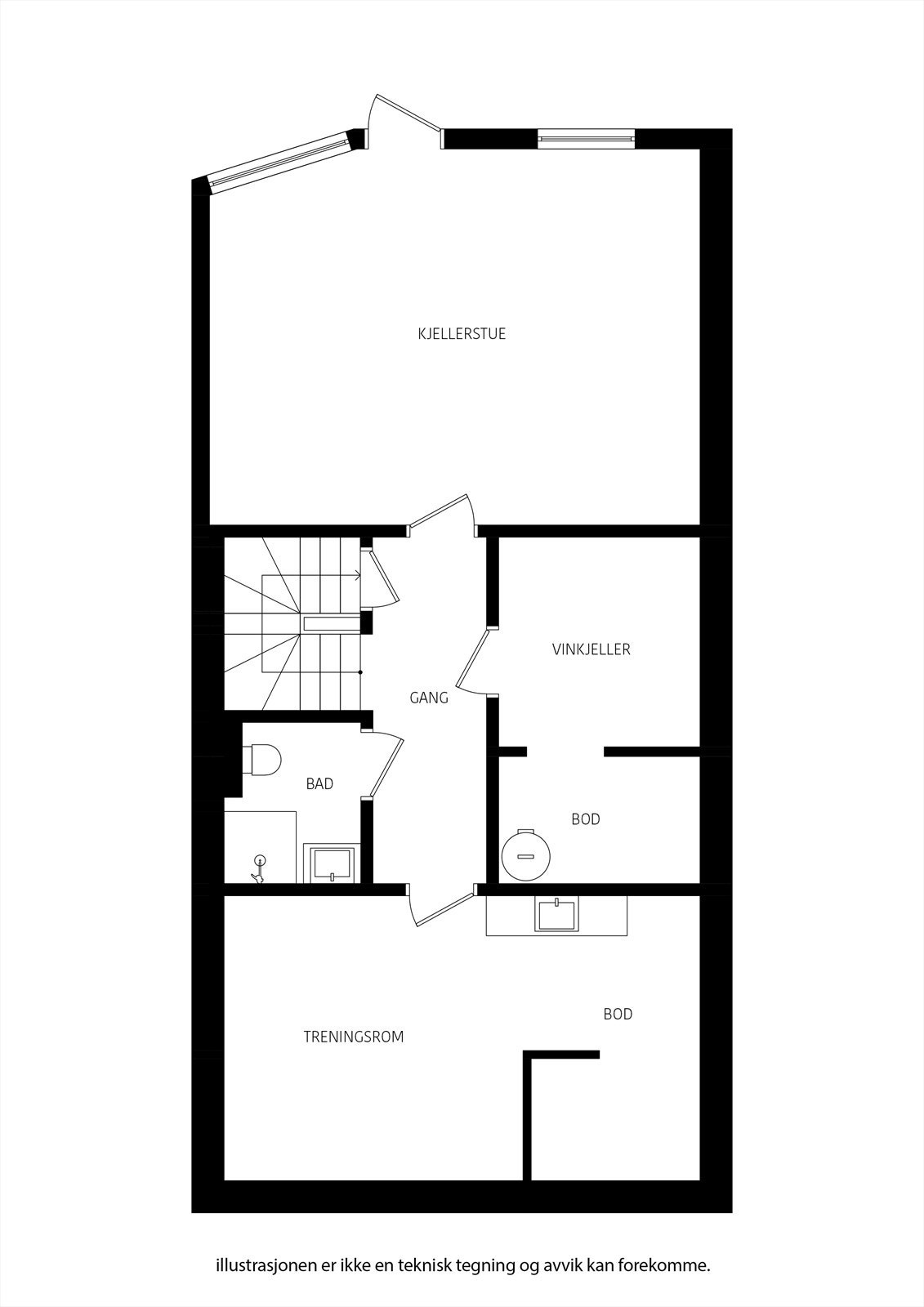 Sokkel/kjeller er også godkjent for å tilodne hybel/utleiedel. Perfekt for ungdom m/stue, mulighet for soverom, ekstra bad, hobbyrom/verksted og god lagring. Galleribilde