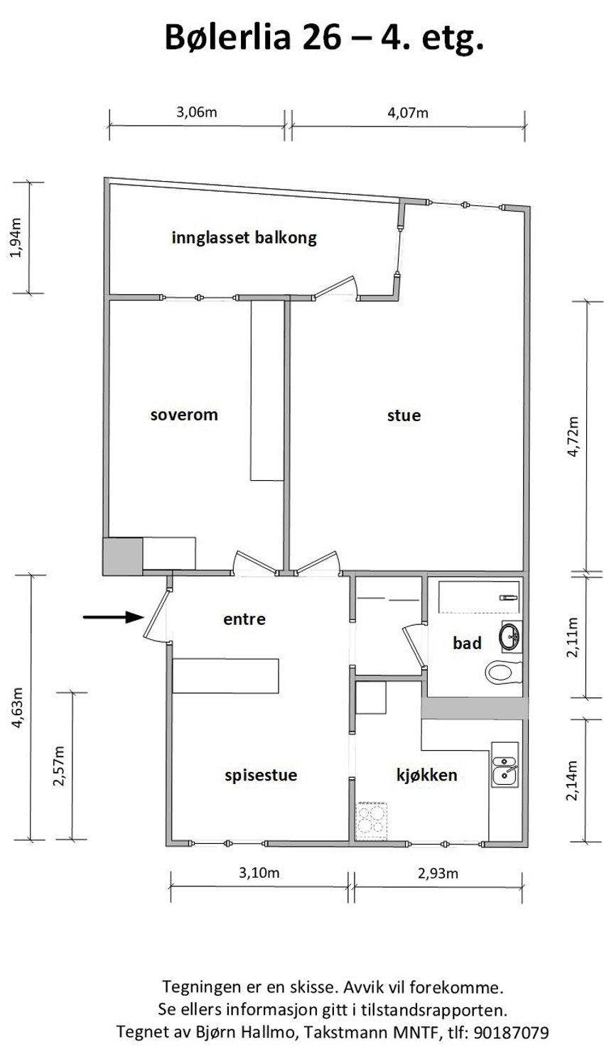 Bølerlia 26 - Tegning Galleribilde