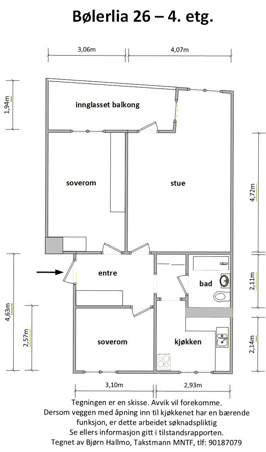 Bølerlia 26 - Alternativ tegning Galleribilde