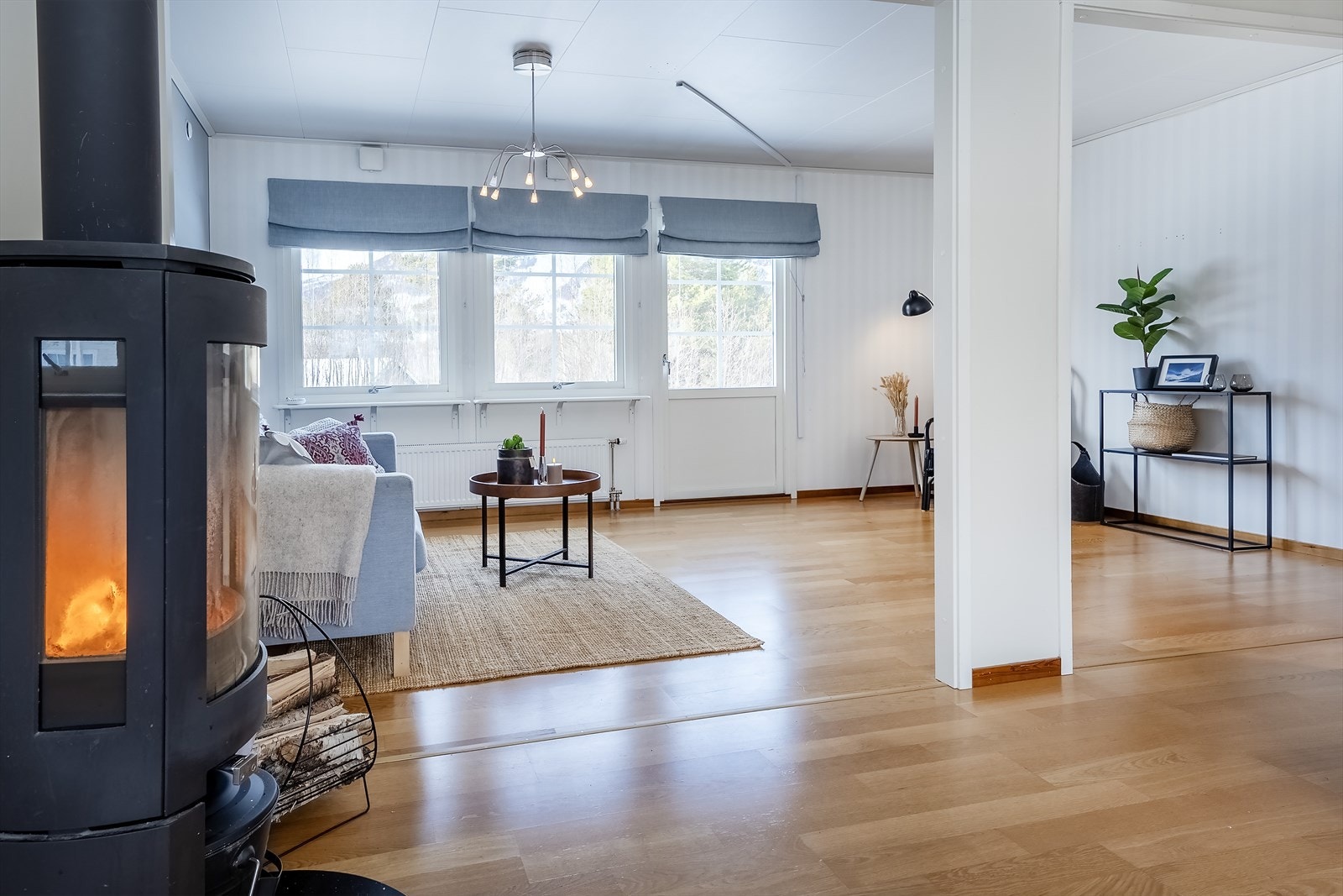 Stue med moderne peisovn Galleribilde