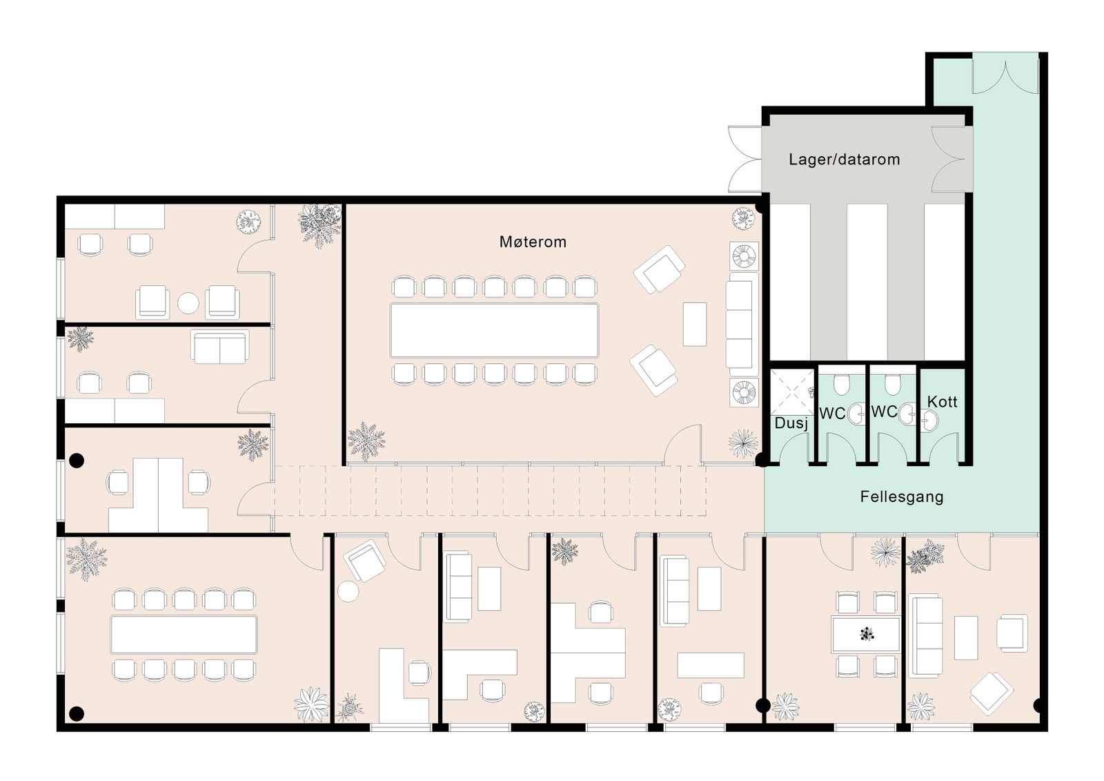 Plantegning av lokalene Galleribilde