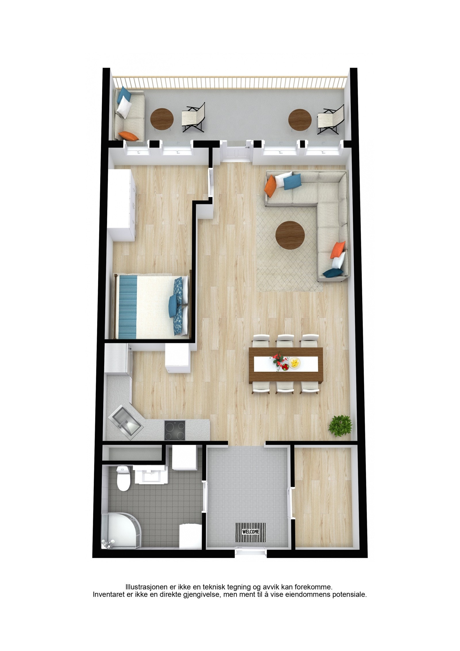 Plantegning 3D. Galleribilde