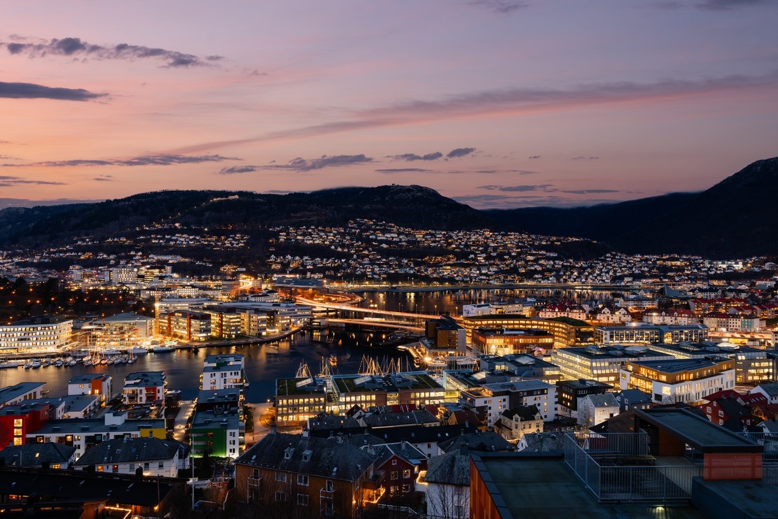 Skoglien 33 ligger i et etablert og attraktivt boligområde, med flotte utsiktsforhold mot Damsgårdssundet, Bergen sentrum og byfjellene Galleribilde