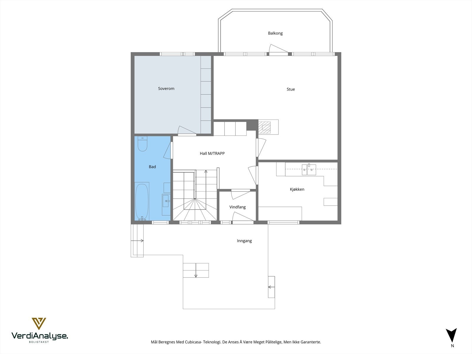 Planløsning, hovedetasje. Galleribilde