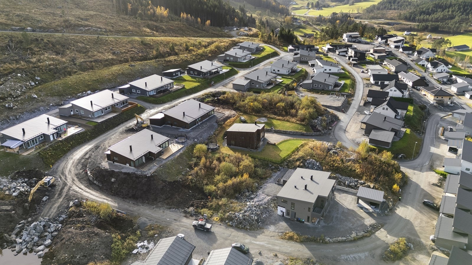 Øvre steia bustadfelt er under utbygging og er snart ferdig utbygd Galleribilde