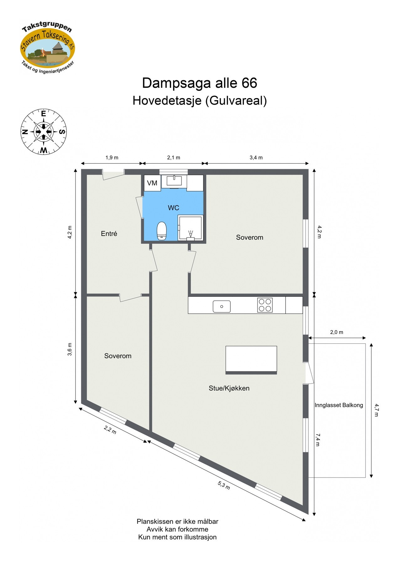 Målsatt plantegning. Galleribilde