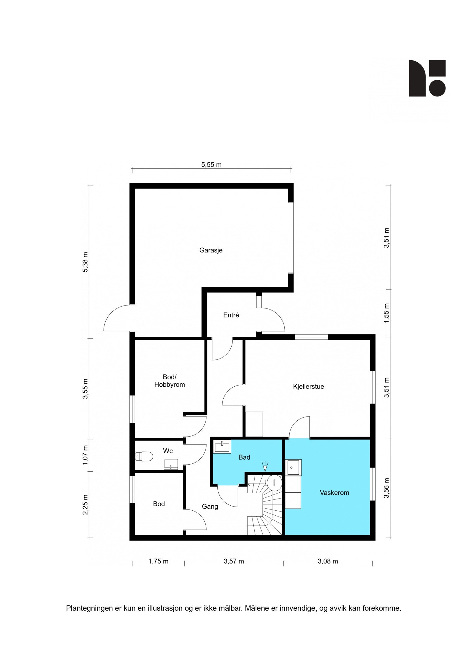 Plantegning underetasje. Galleribilde