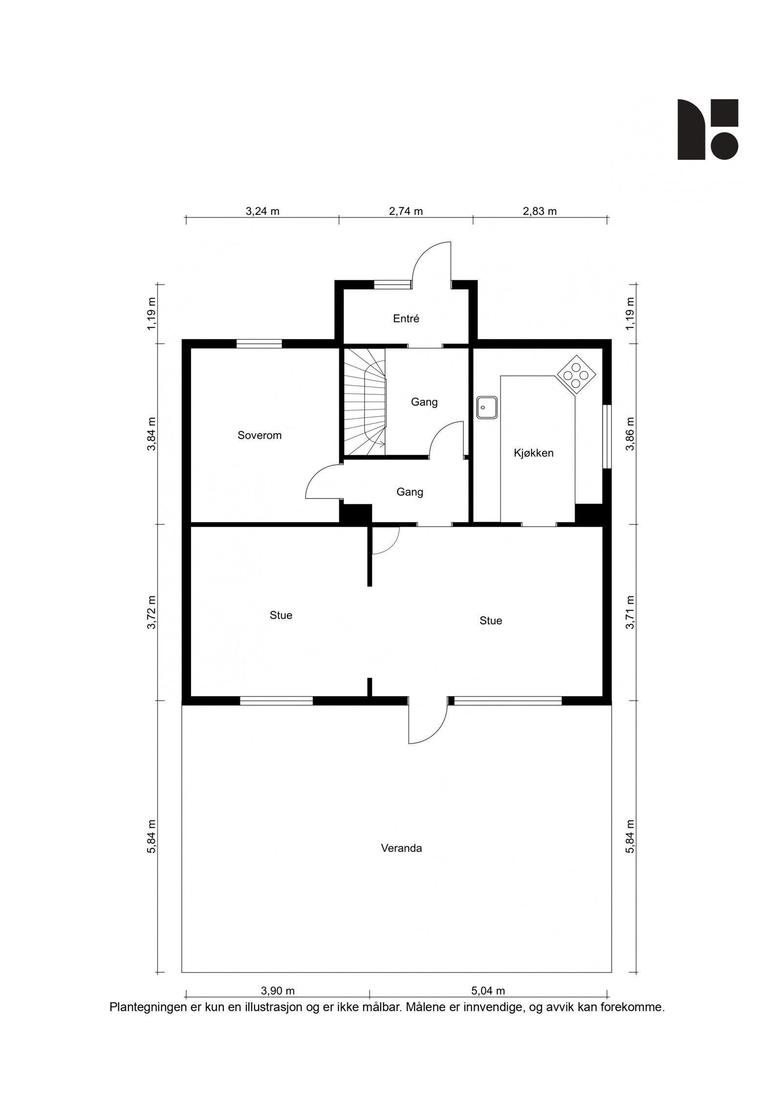 Plantegning 1. etasje. Galleribilde