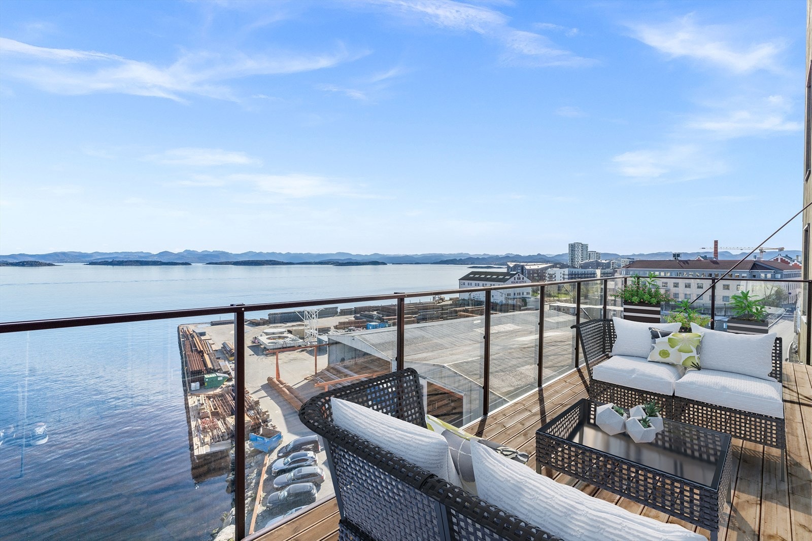 Balkong med sjøutsikt Galleribilde