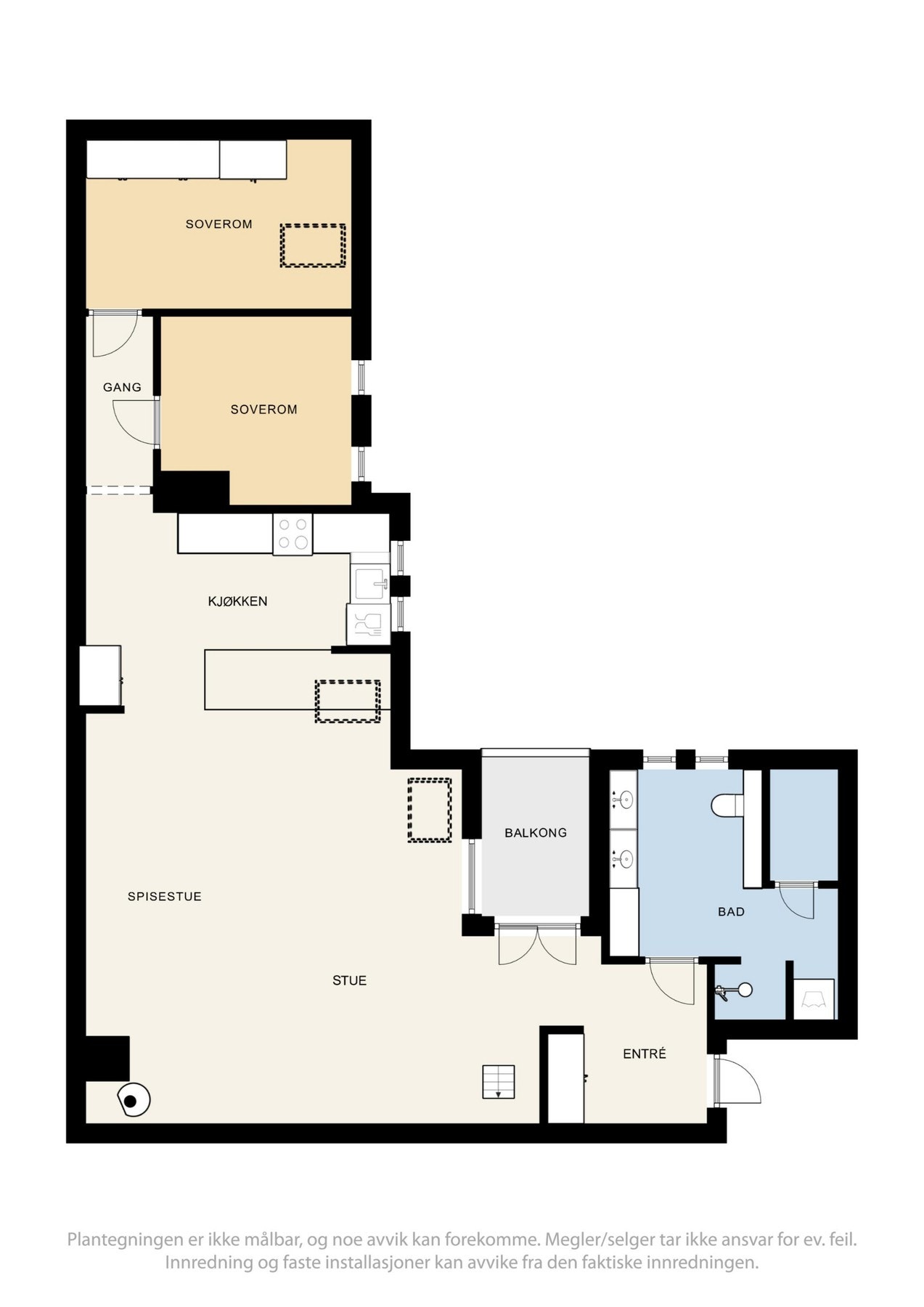 Leiligheten har en svært god planløsning. Galleribilde