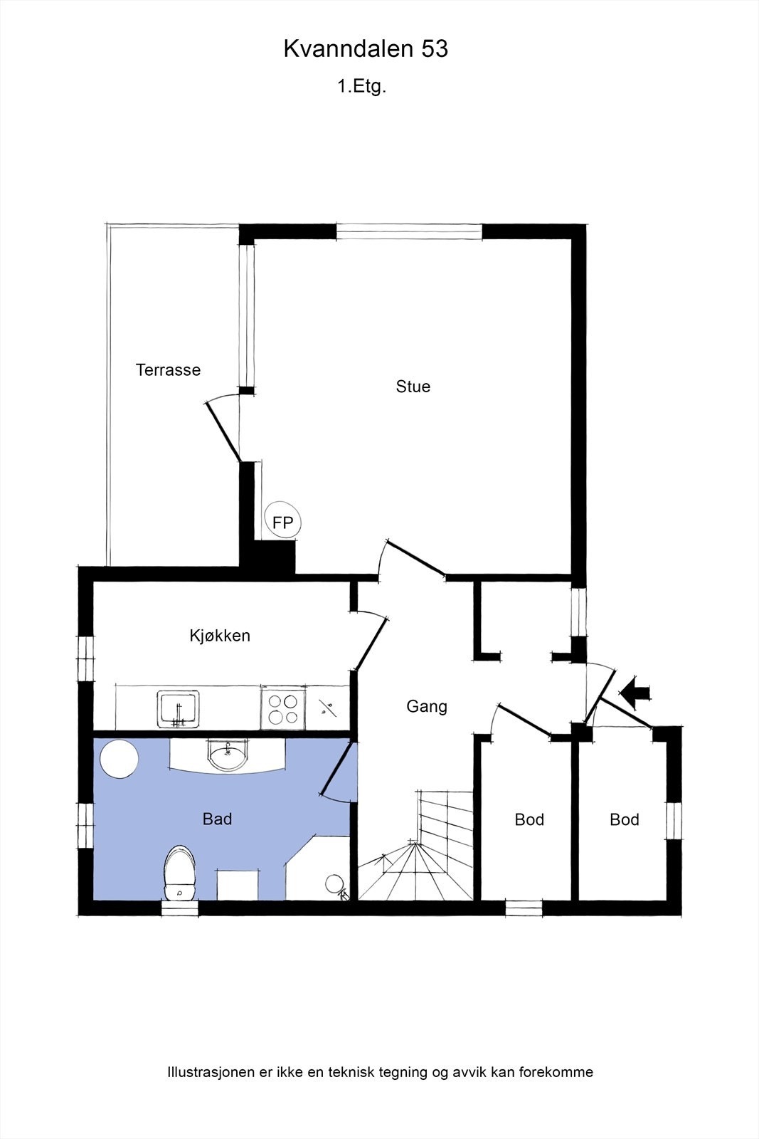 Plantegning 1. etasje. Galleribilde