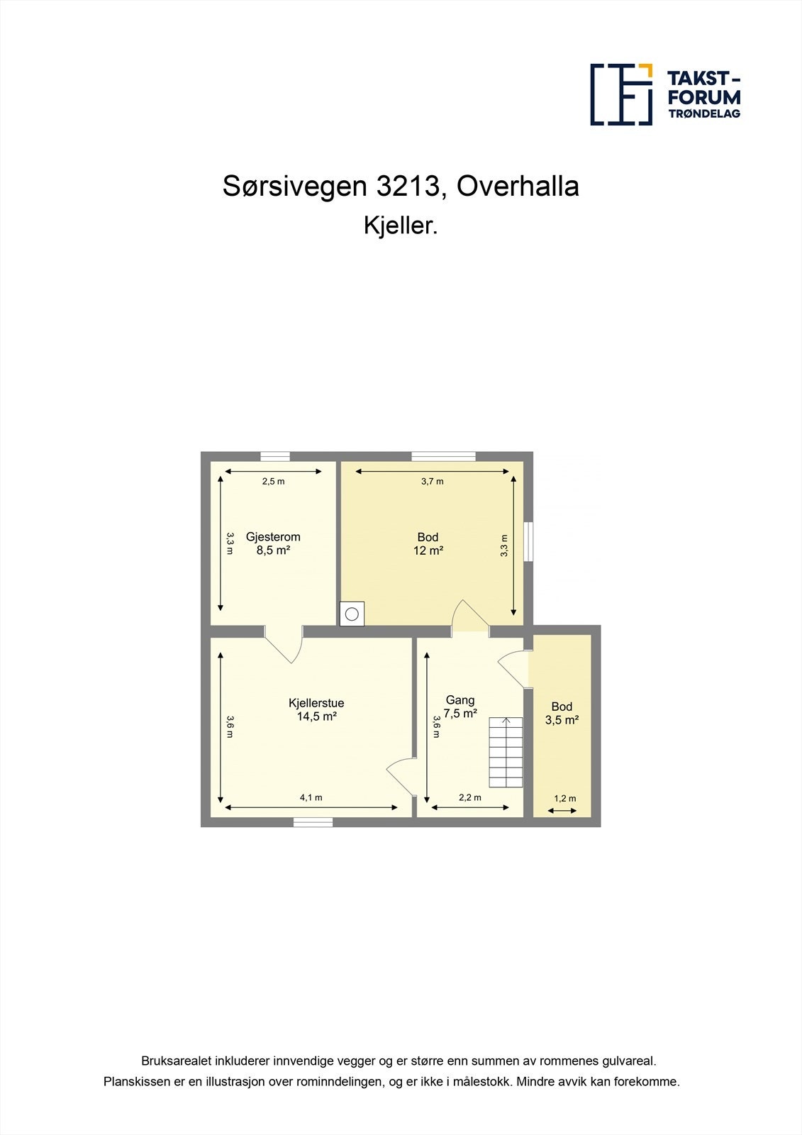 Planskisse kjeller. Galleribilde