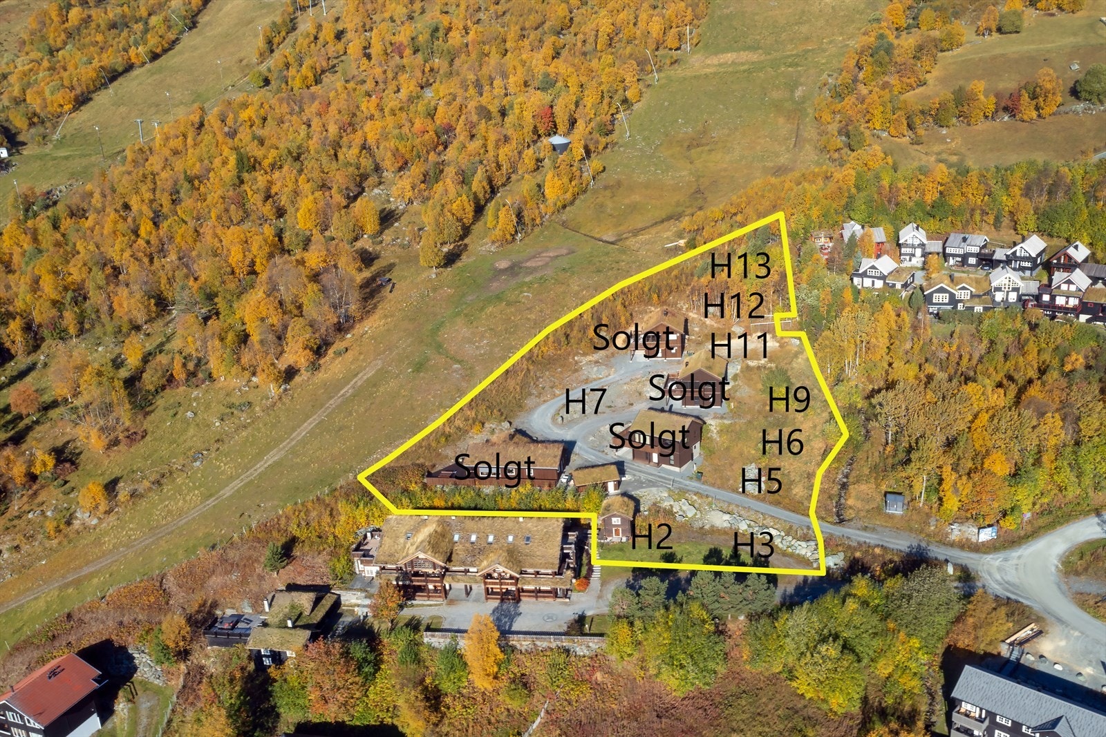 Oversiktsbilde med tomteangivelser Galleribilde