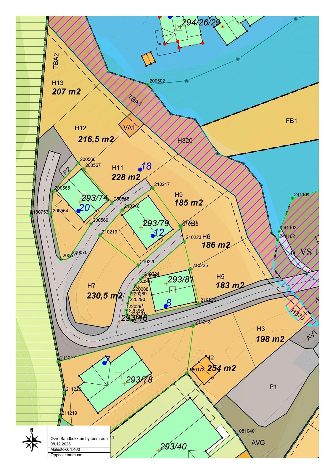 Kart med angivelse av tomteareal Galleribilde