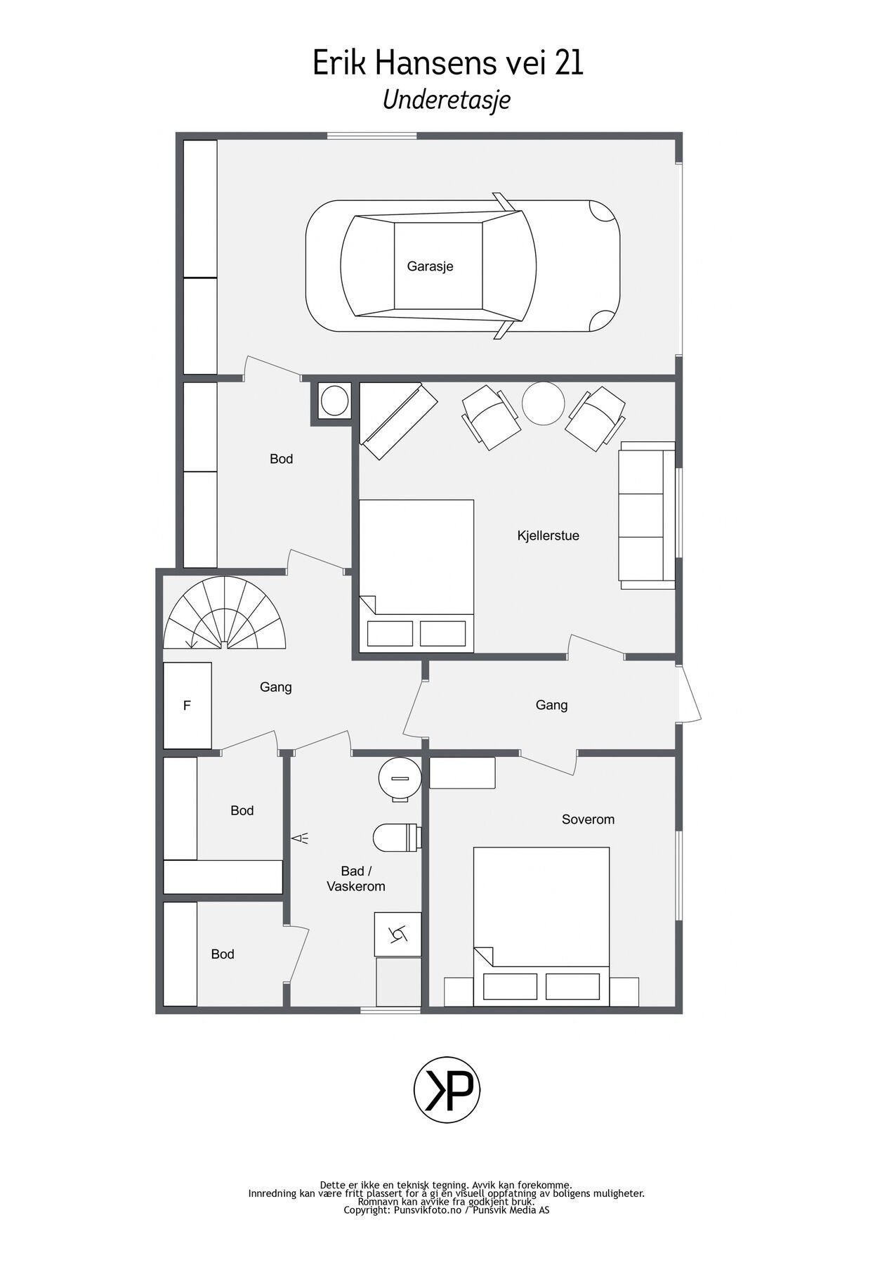 Plantegning - Underetasje Galleribilde
