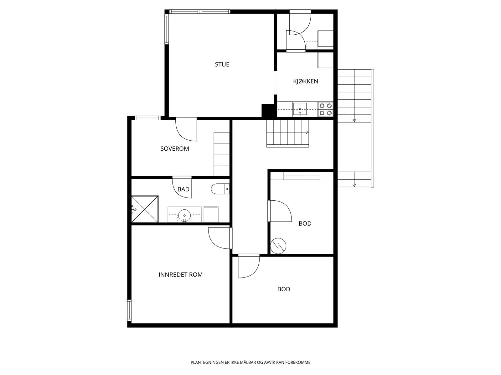 I underetasjen er det følgende planløsning. Galleribilde