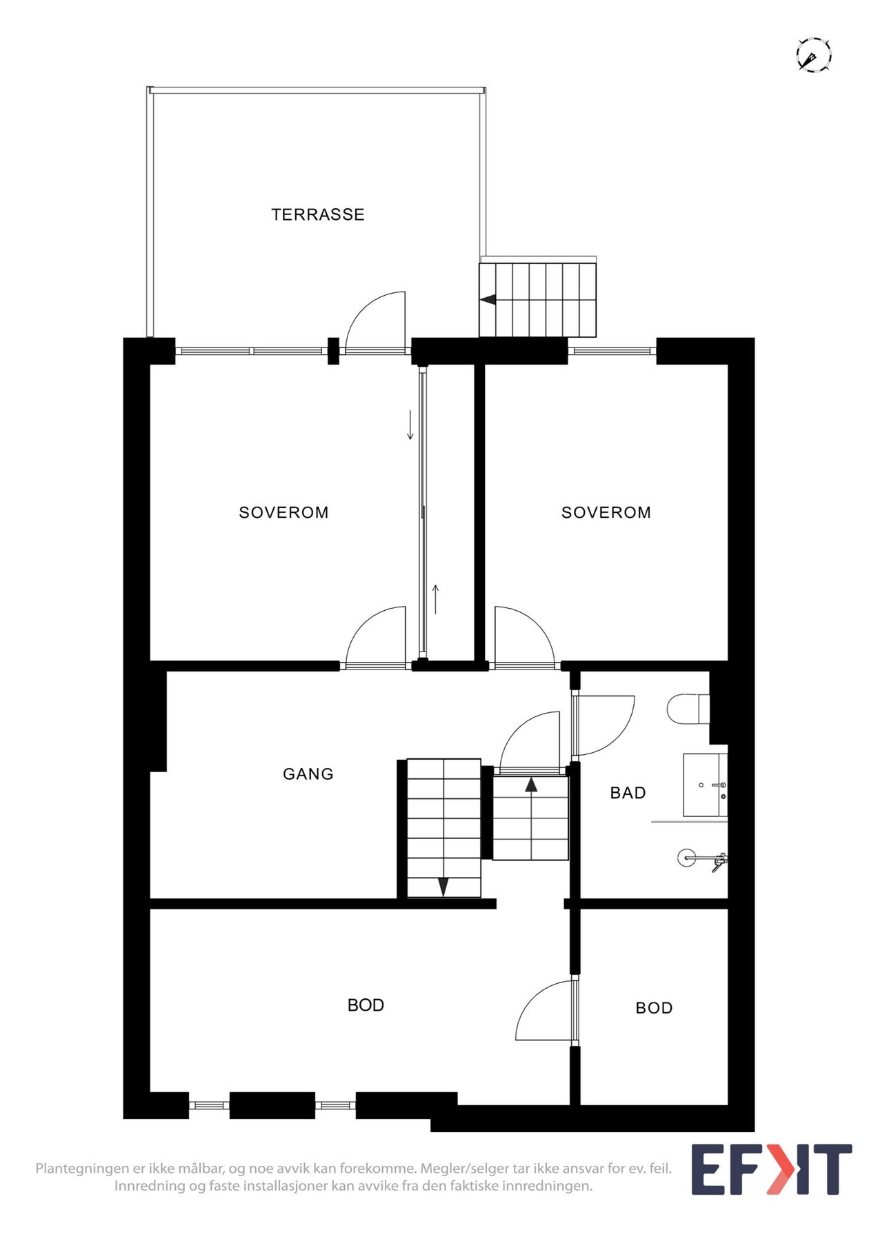 Plantegning - Under- og kjelleretasje (halvplan). Galleribilde