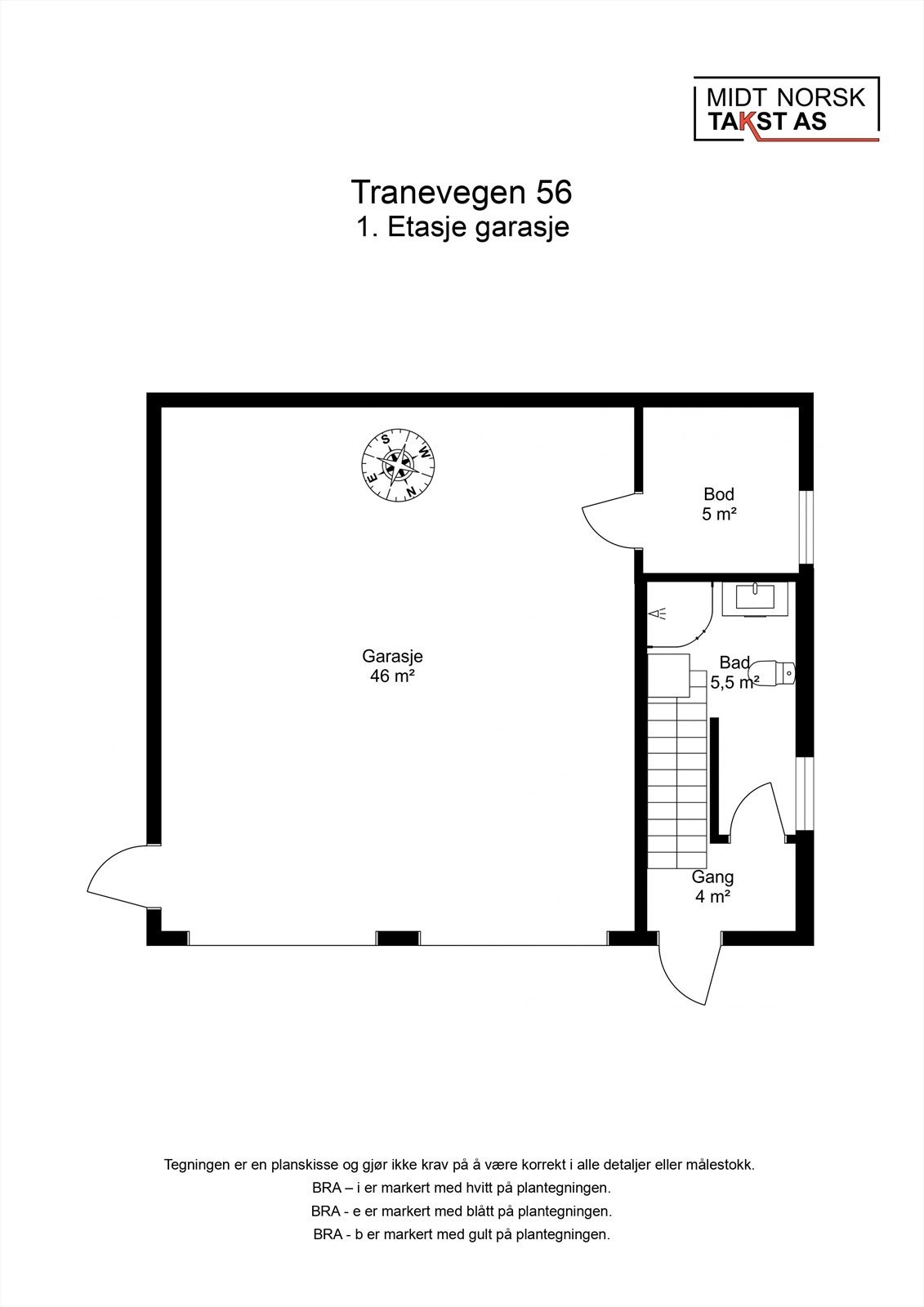 Planskisse garasje 1. etasje Galleribilde