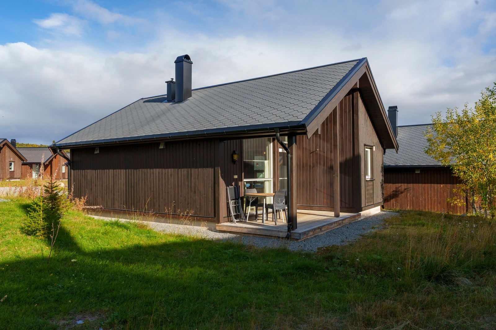 Terrasse med dør ut i fra stuen. Galleribilde