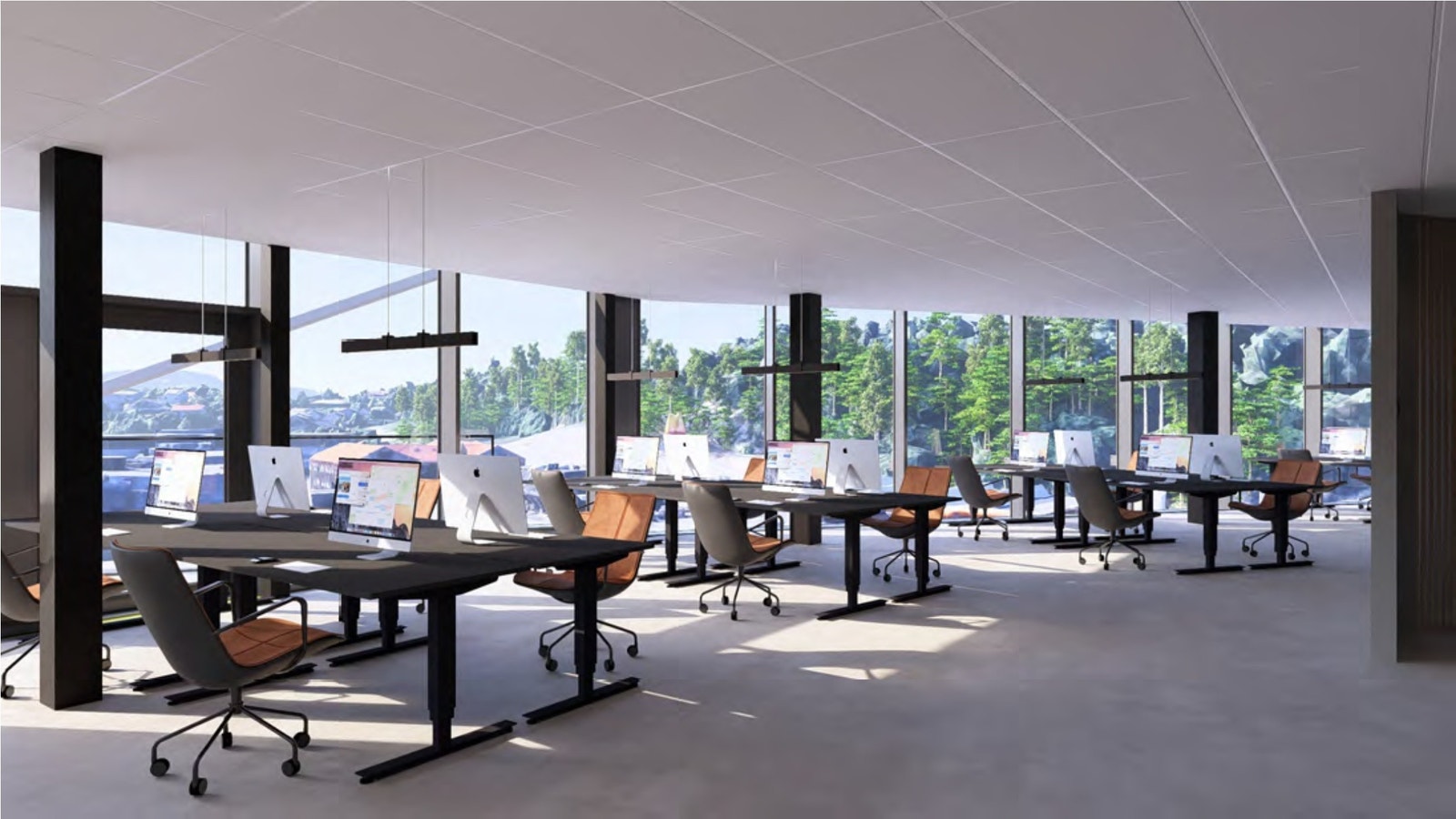 3D illustrasjonen viser forslag til møblering Galleribilde