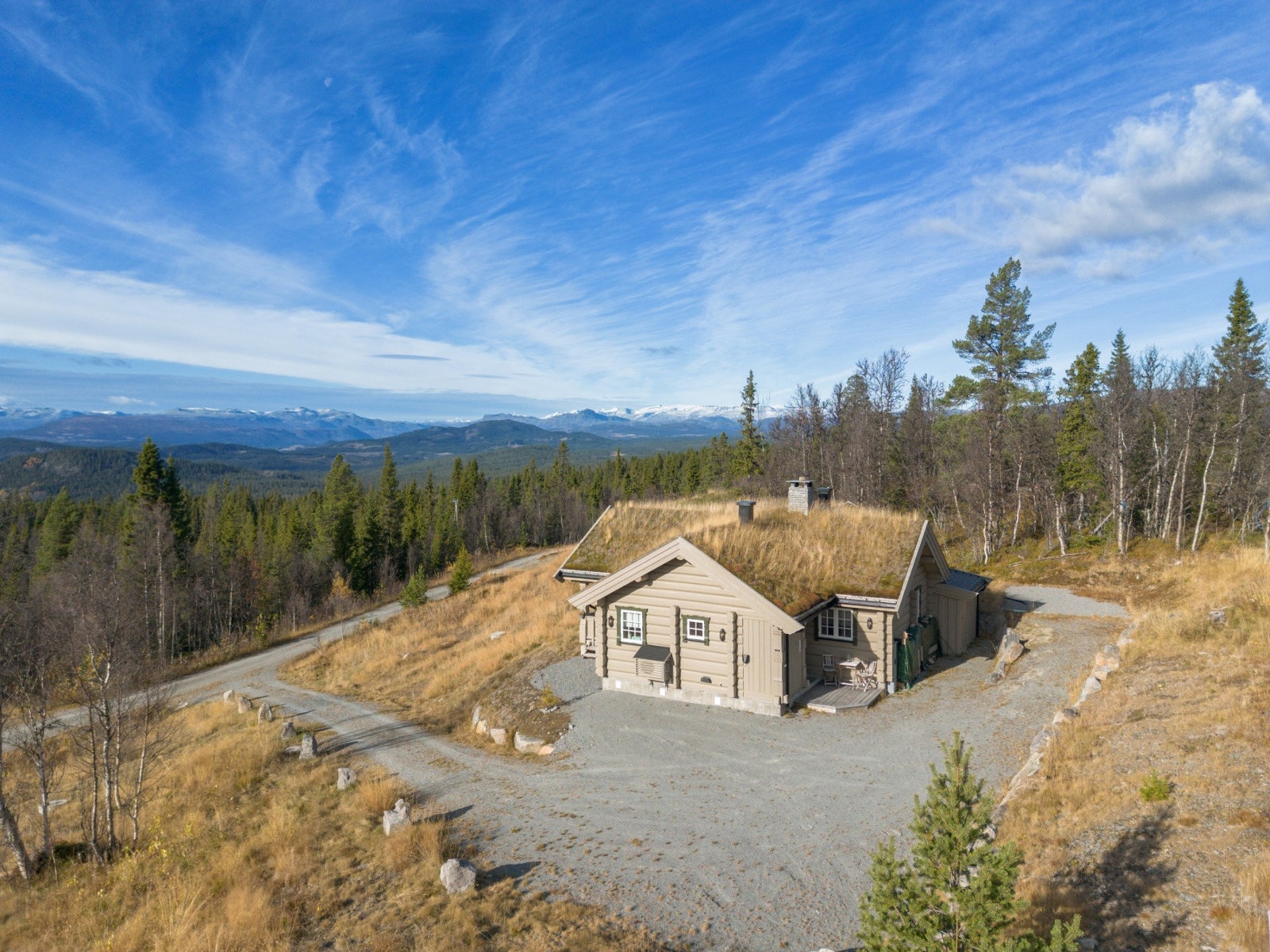Hytta ligger på ca. 935 moh, og kan skilte med fantastisk utsikt mot blant annet Grindane, Bitihorn, Skagastølstindan i Hurrungane og andre kjente fjelltopper i Jotunheimen Galleribilde