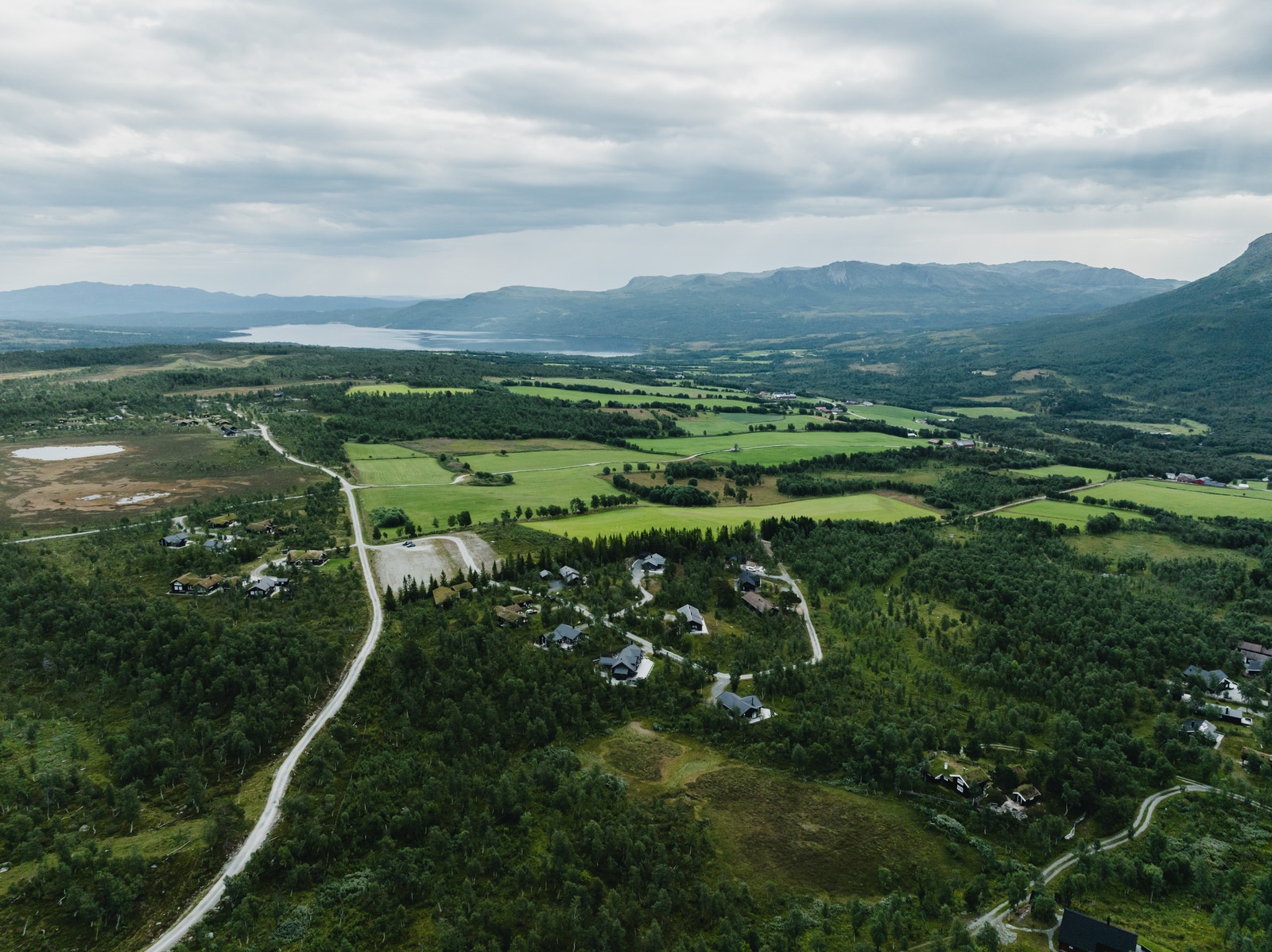 Dronebilde fra tomteområdet Galleribilde