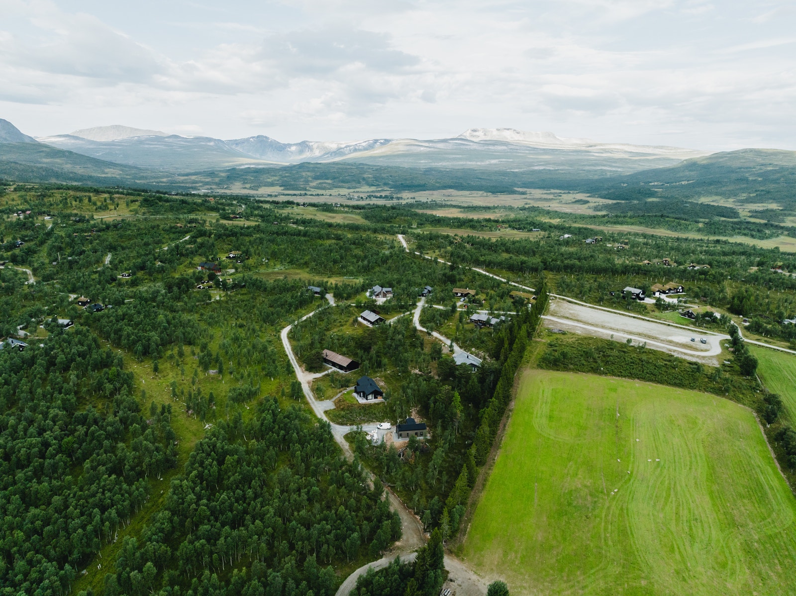Dronebilde fra tomteområdet Galleribilde
