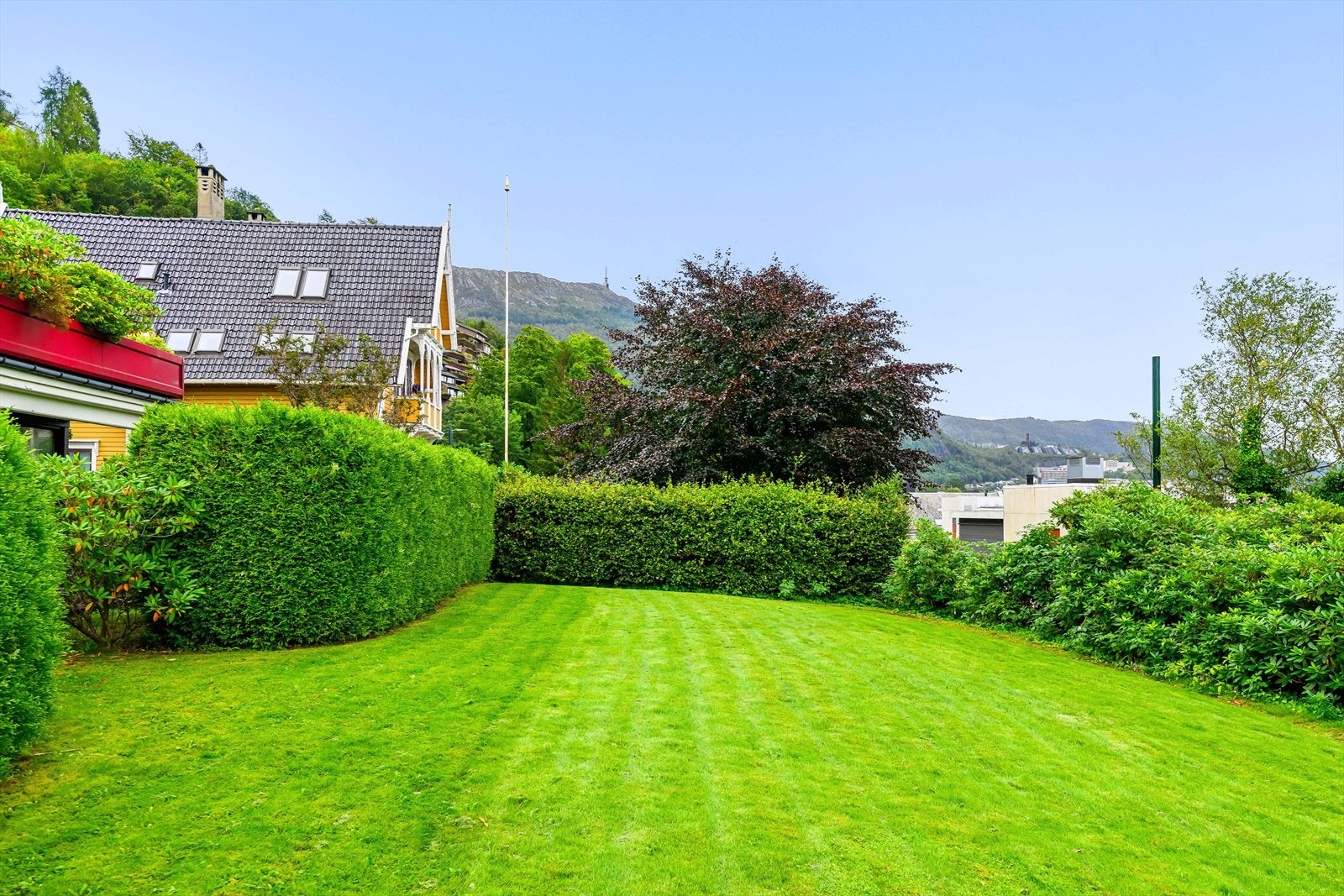 Felles hage med stor plen Galleribilde