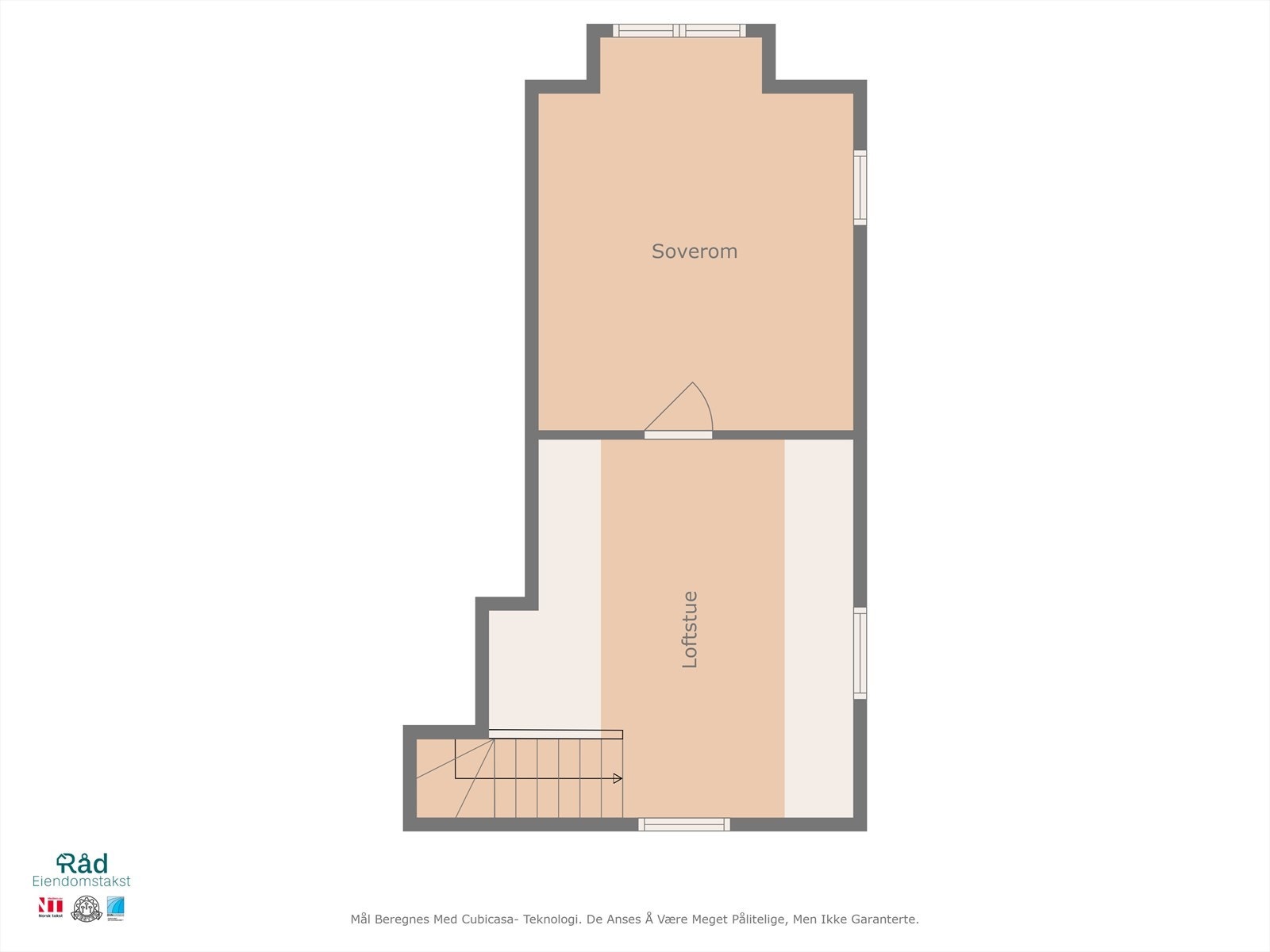 Planløsning over dagens bruk av eiendommen, 3. etasje ((Innredning av loft er ikke omsøkt og godkjent, og dertil ikke godkjent som oppholdsrom) Galleribilde