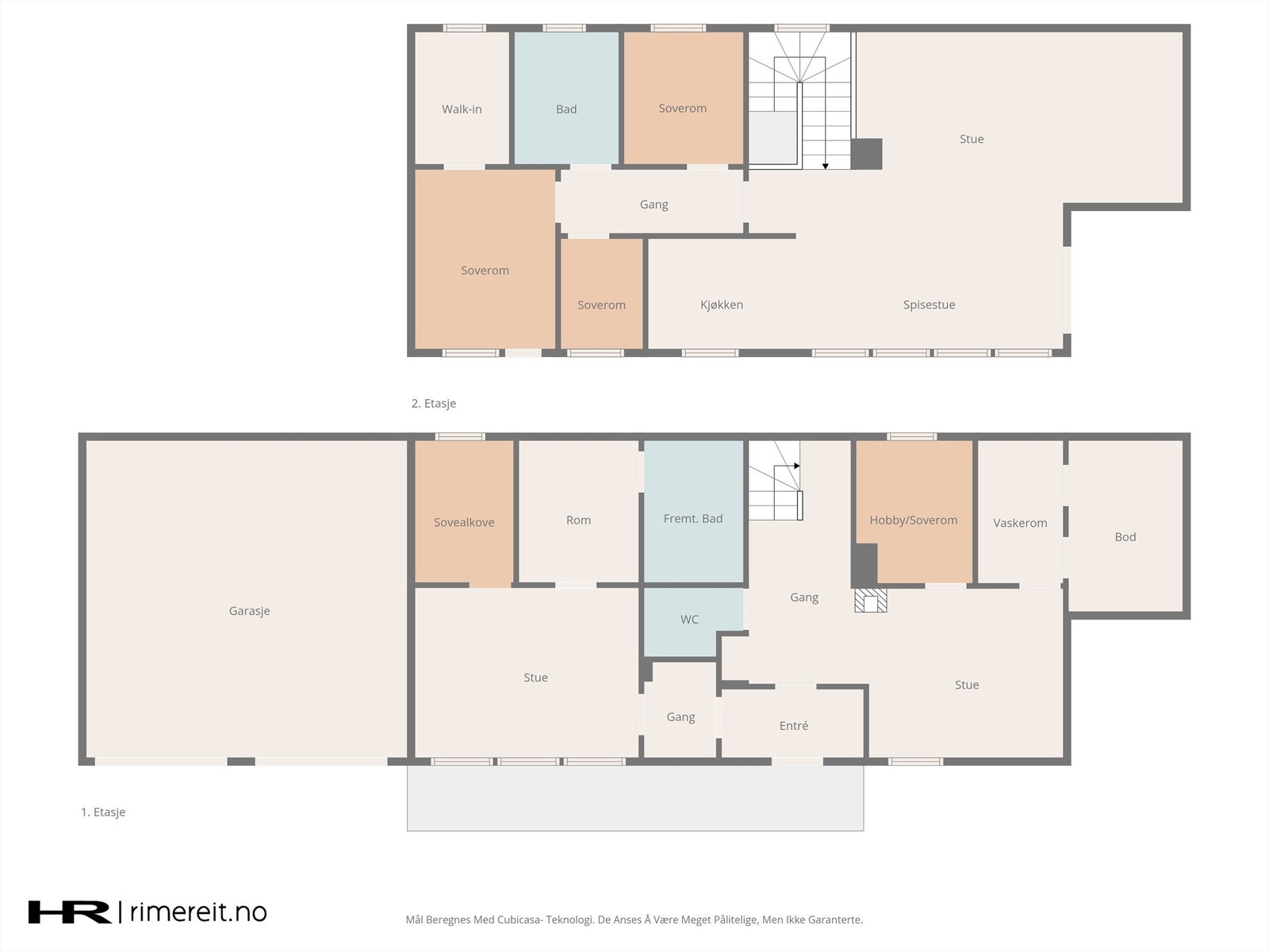 Plantegning begge etasjer. Galleribilde