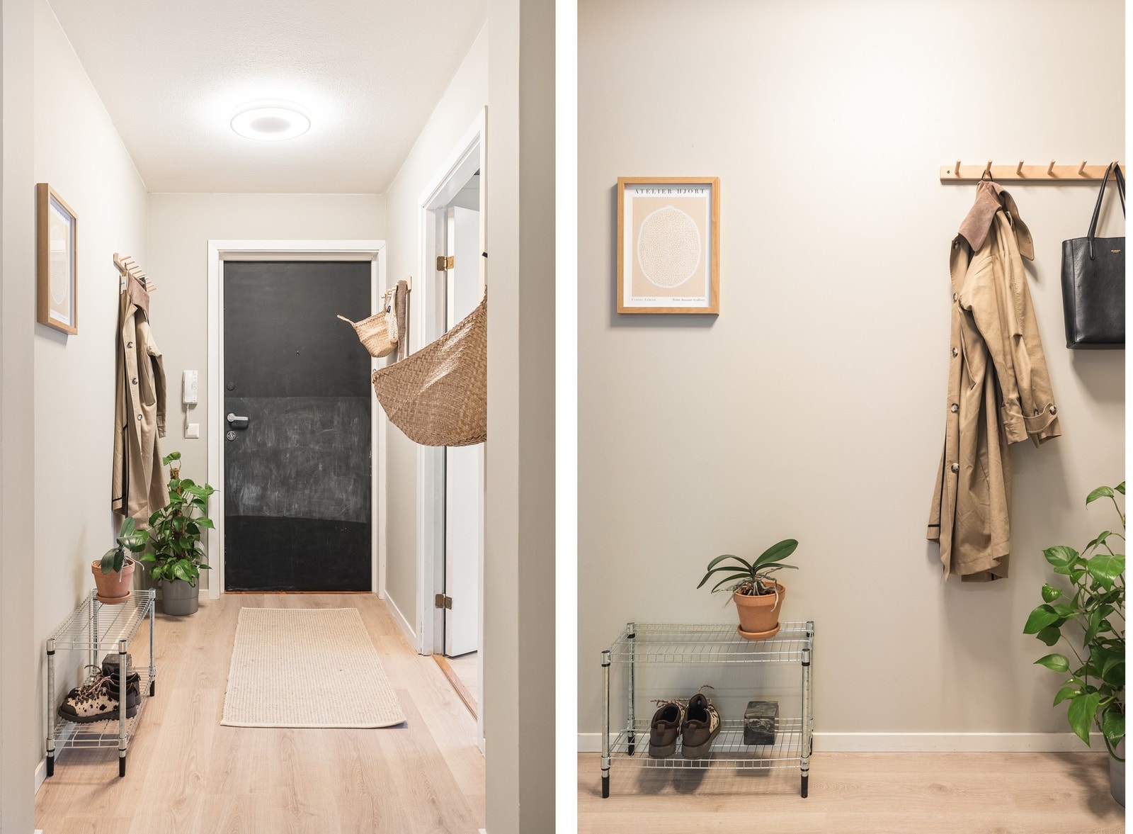 Solid entrédør av tre med brannklasse B30 og lydisolering på 30 dB. Galleribilde