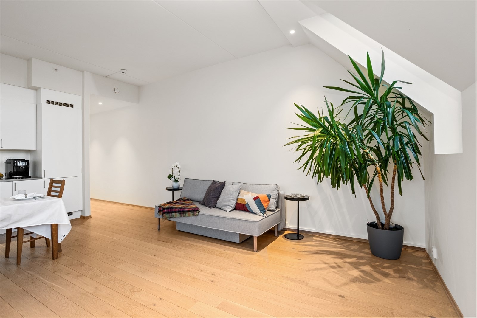 Det er vannbåren varme i gang og stue/kjøkken Galleribilde