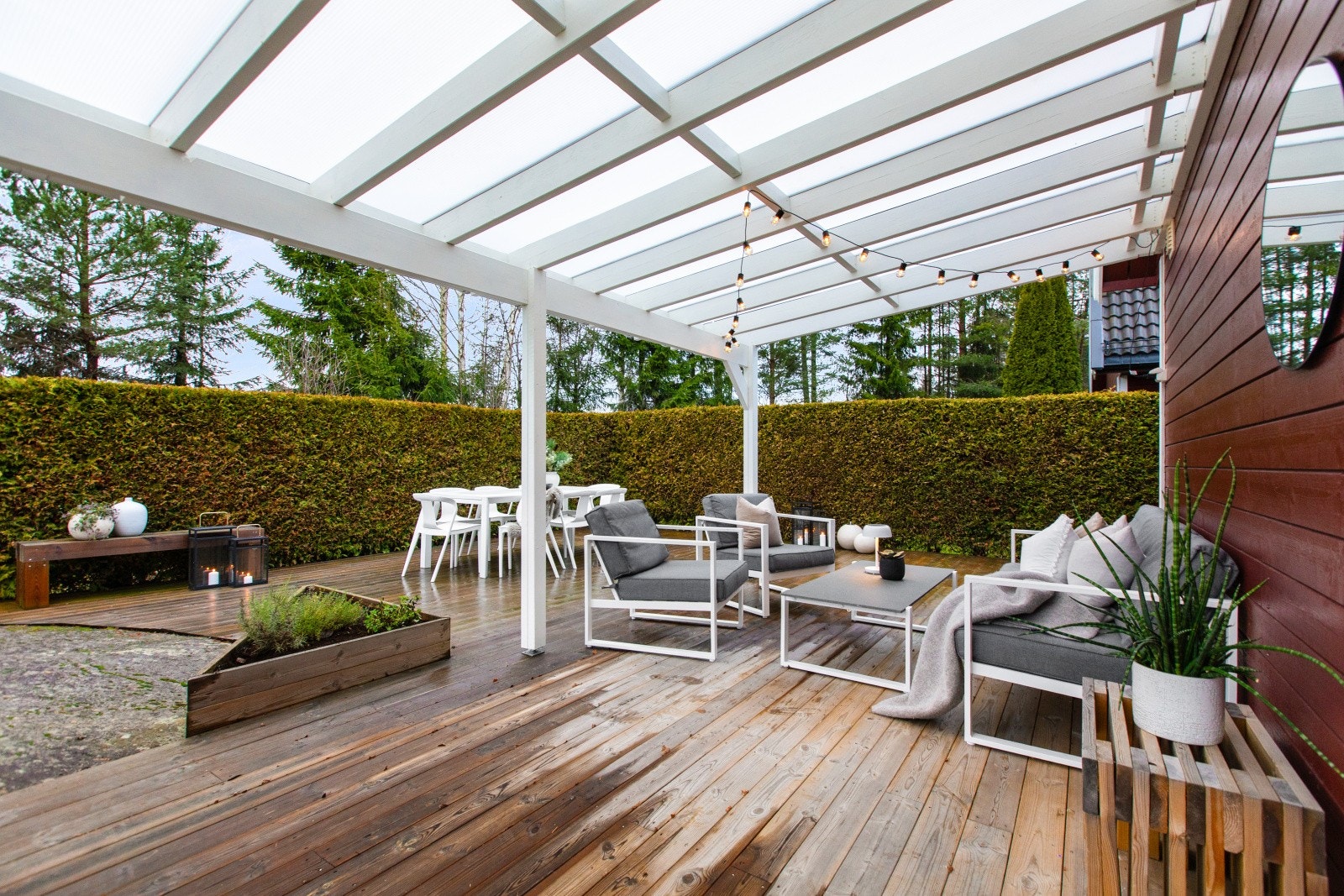 Overbygd terrasse. Galleribilde