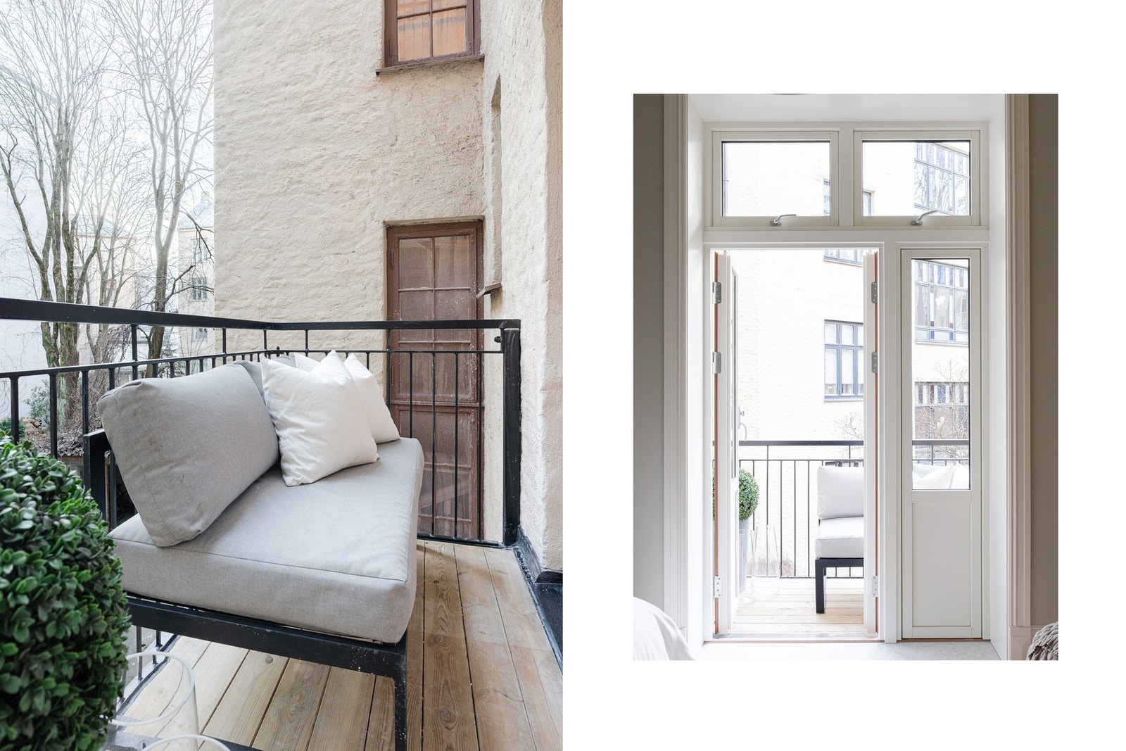 Nybygget balkong i 2025. Vender mot stille og rolig bakgård. Galleribilde