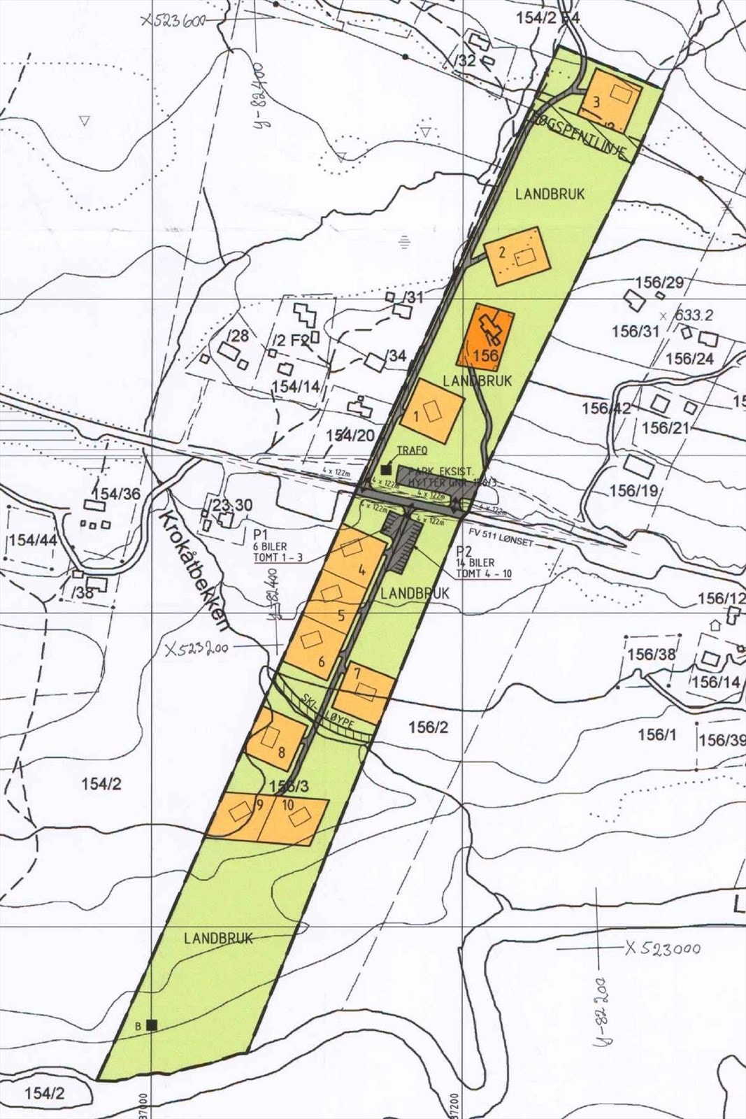Plankart Lona Hytteområde Galleribilde