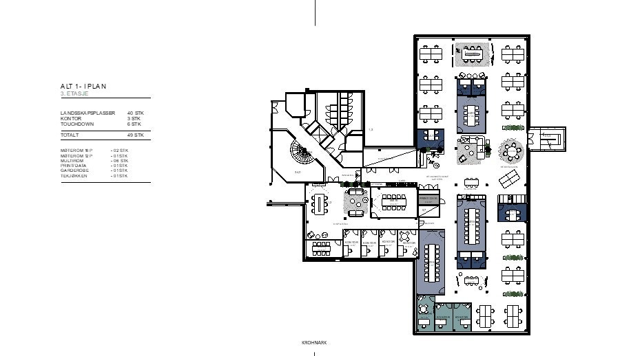 3 etg mulighetsstudie kontorer delt i 2 enheter Galleribilde