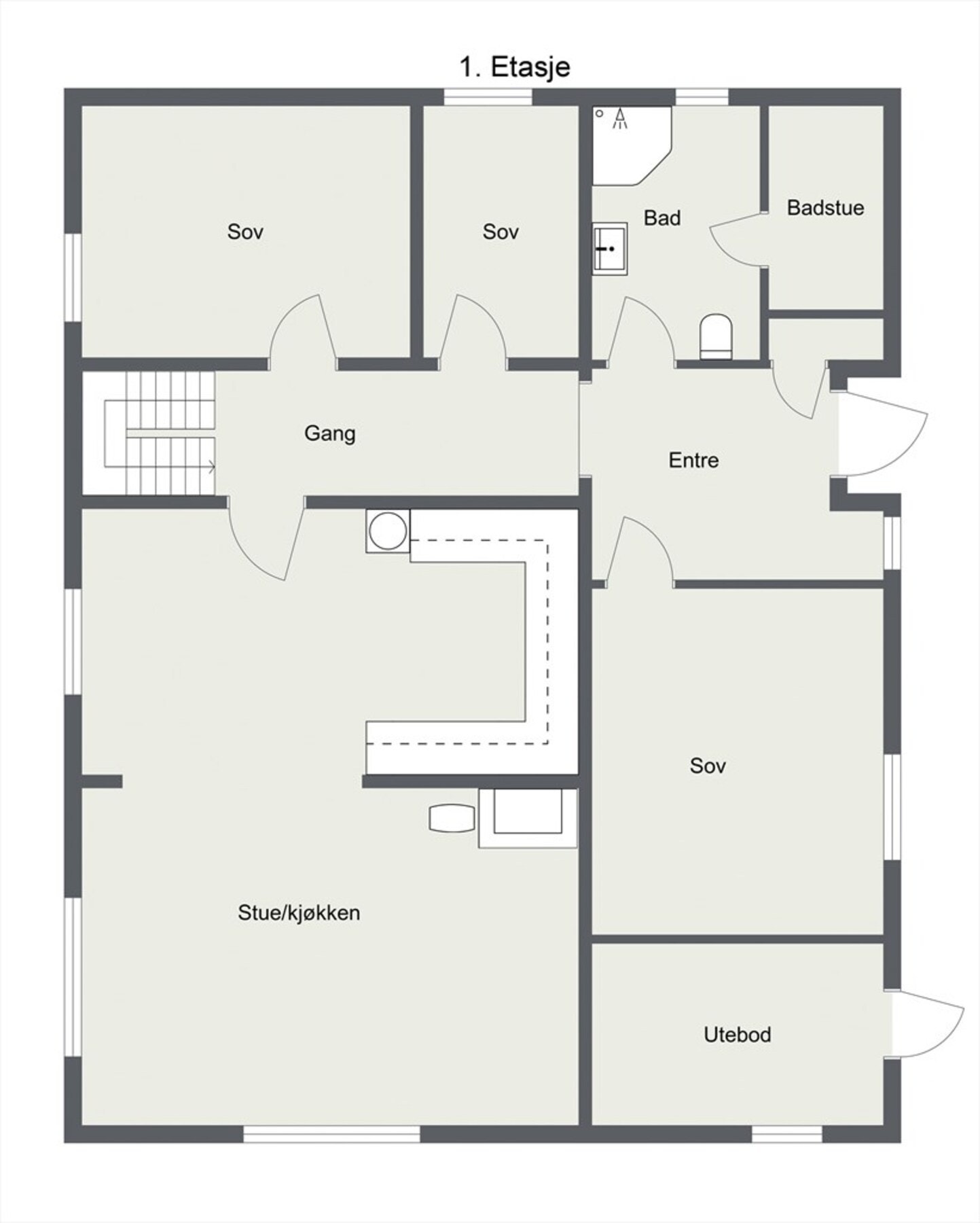 Plantegning 1. etasje. Galleribilde