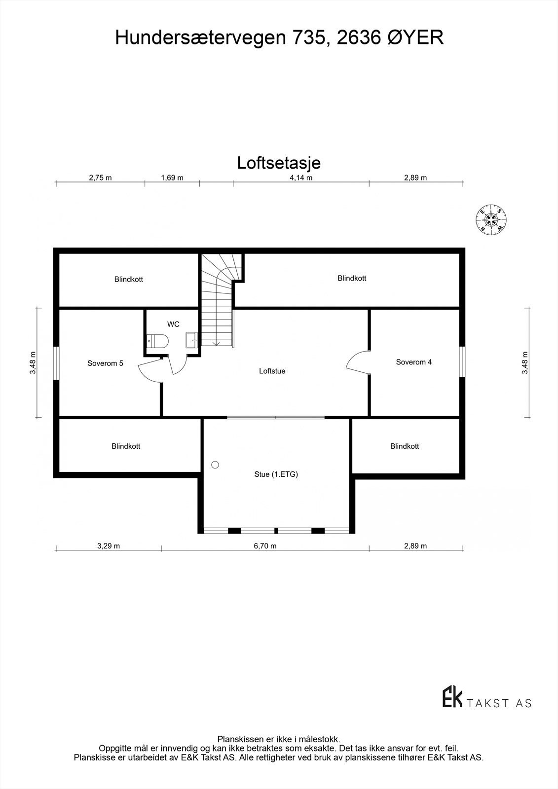 Plantegning loftsetasje. Galleribilde