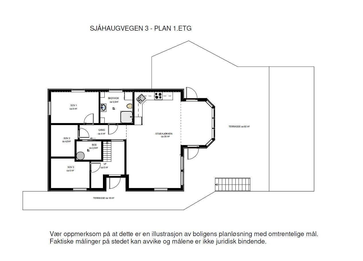 Plantegning 1. etg Galleribilde