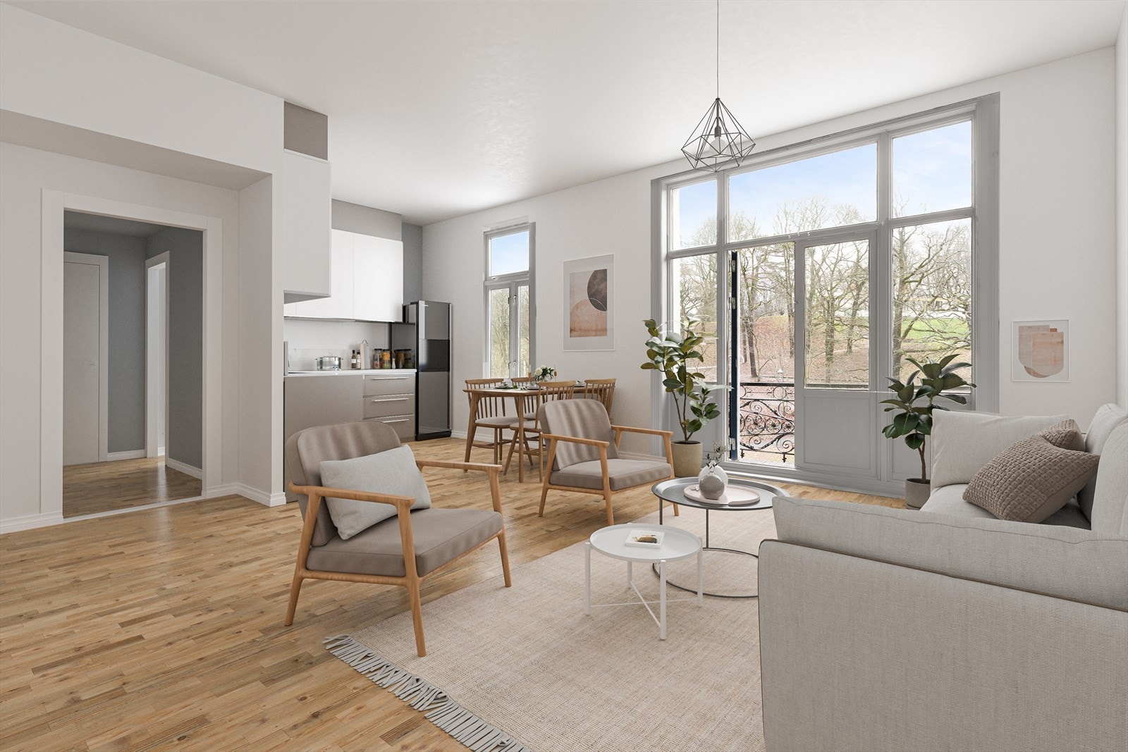 Velkommen til Ullevålsveien 53A - Lys og klassisk 2-roms selveierleilighet med en sentral og populær beliggenhet på St. Hanshaugen! - Virtuell styling - Foto: Hanne Cecilie Sætre Galleribilde