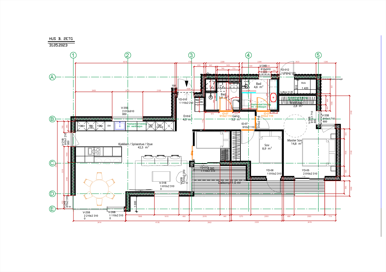 Alternativ planløsning med 3 soverom. Galleribilde