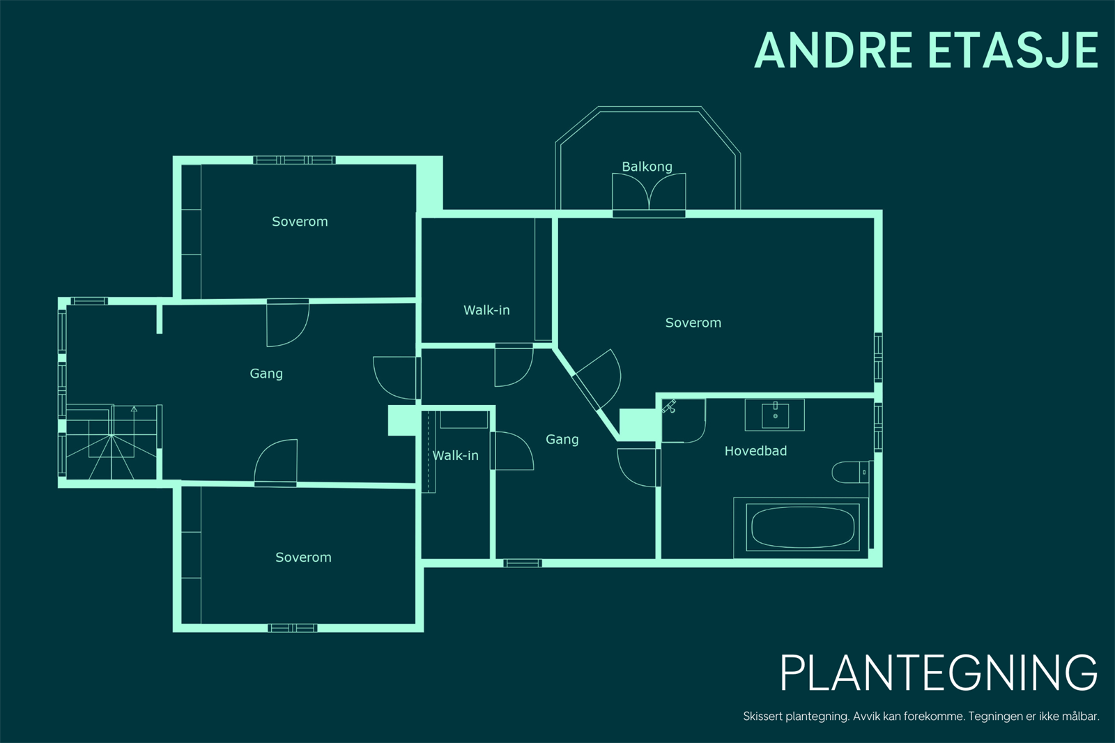 Skissert plantegning av 2.etasje. Galleribilde