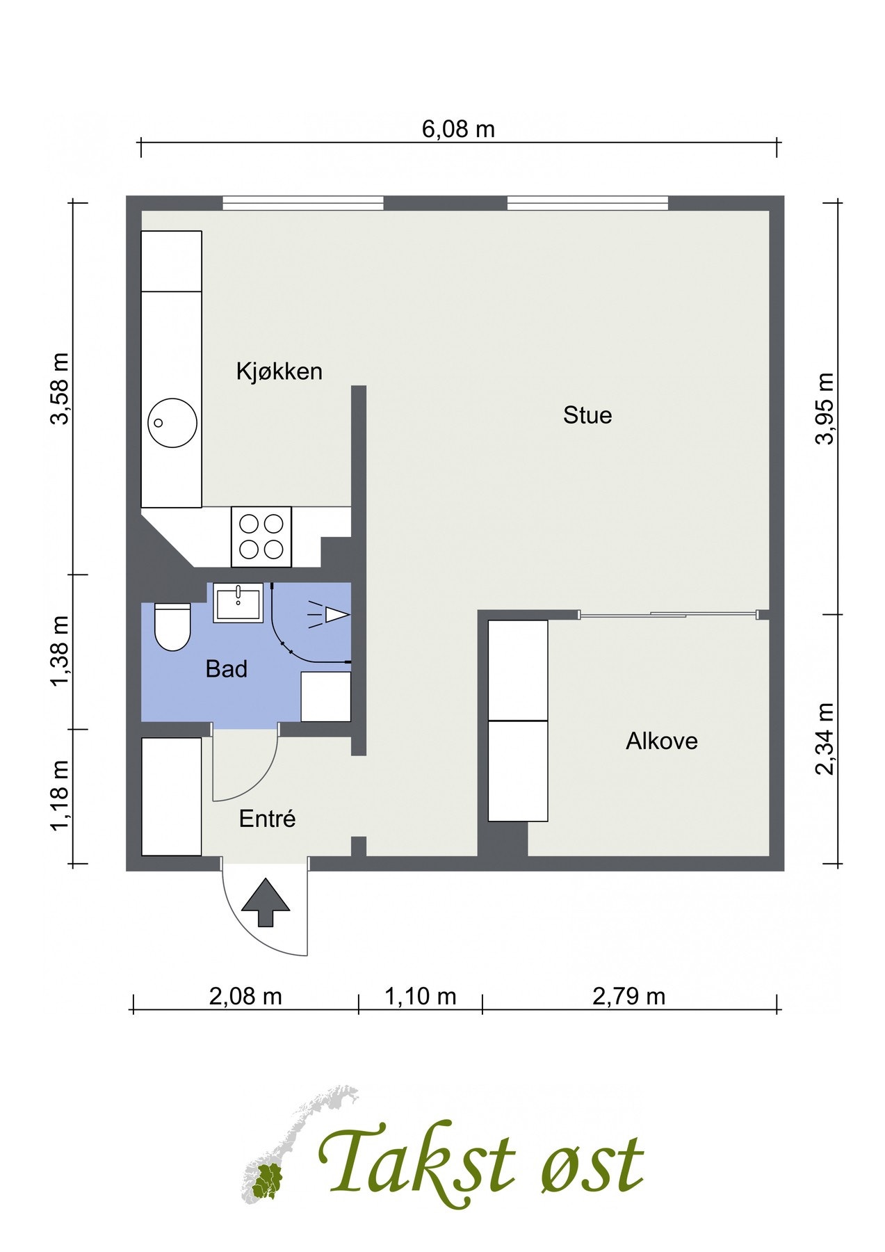 Plantegning - nåværende planløsning Galleribilde