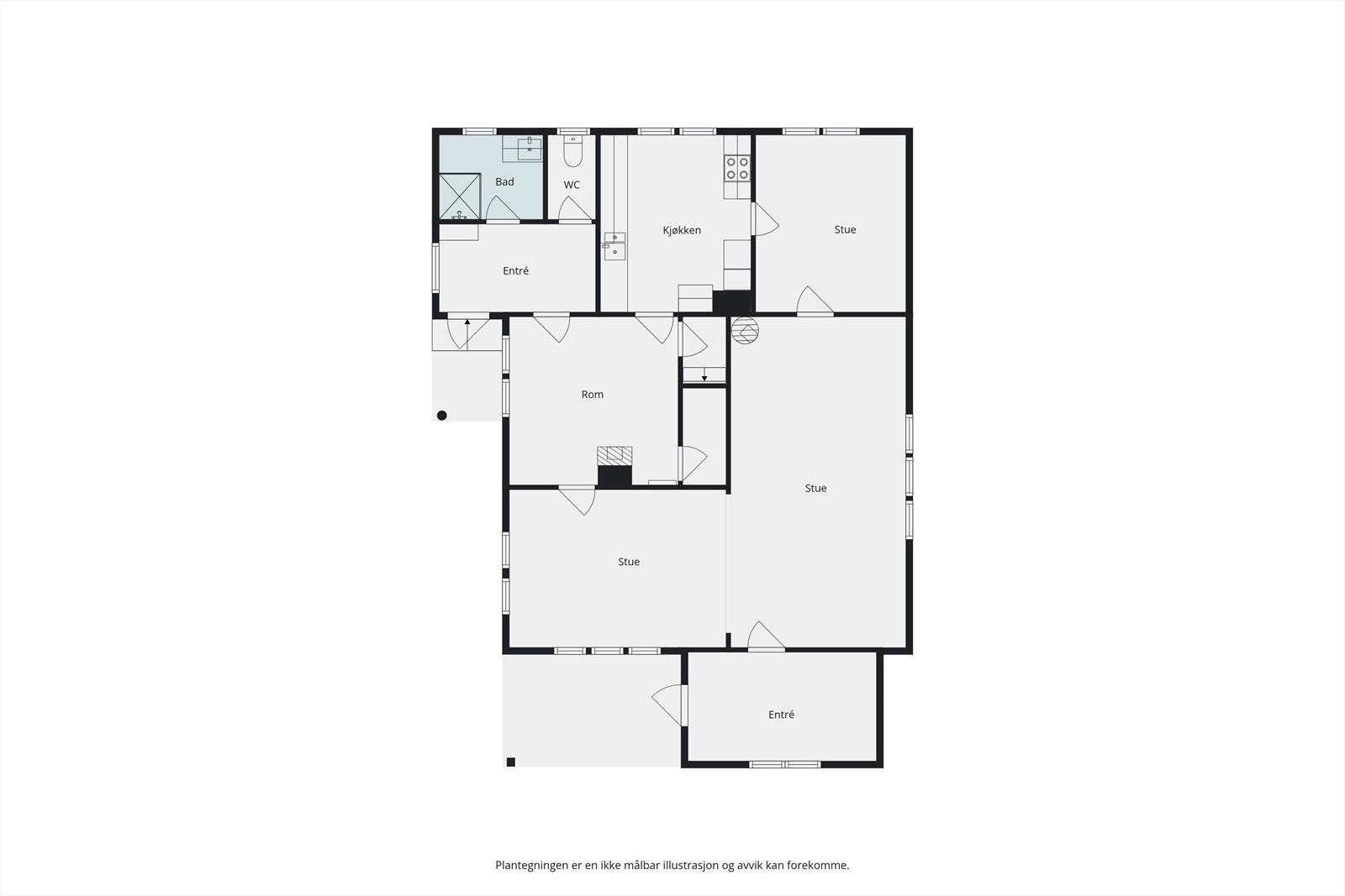 Plantegning første etasje Galleribilde