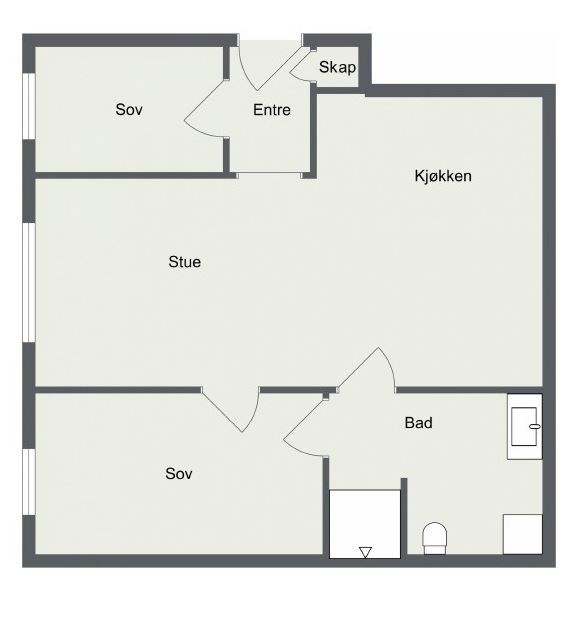 Plantegning av leiligheten. Galleribilde