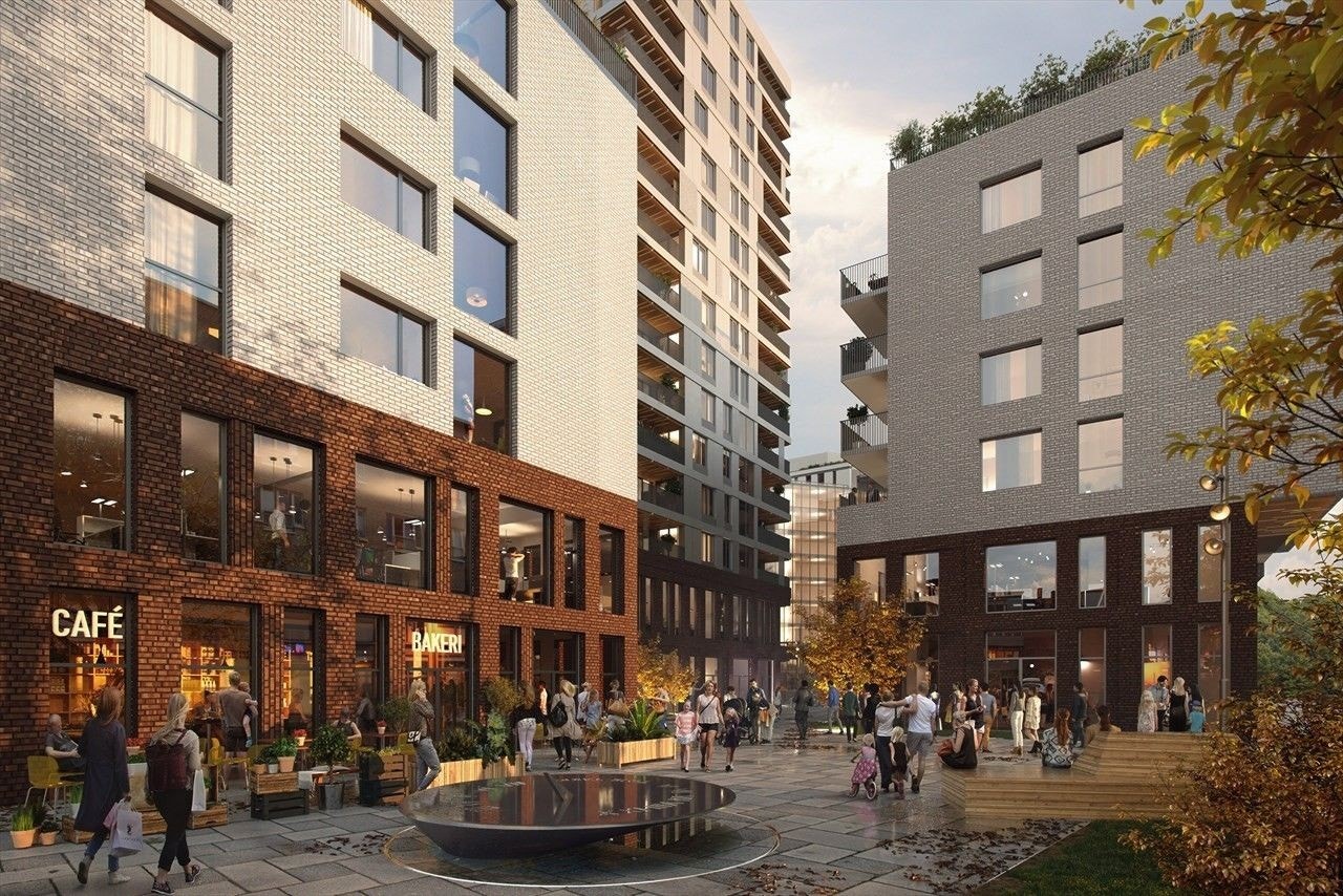 Fellestorg i krysse Solheimsgata og Sørumsgata - nord/vest i kvartalet Galleribilde